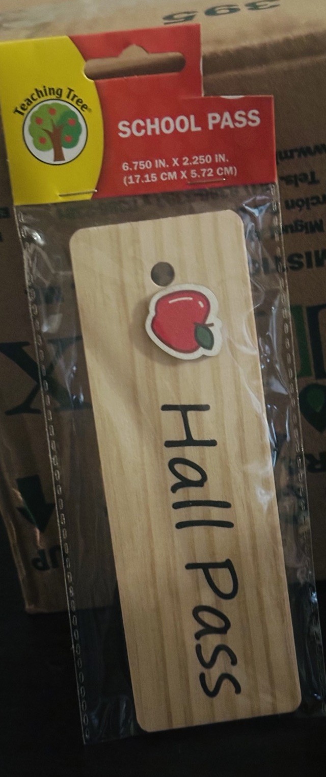 Teaching Tree School Pass Hall Pass Education Creative 6.7 In Back To School