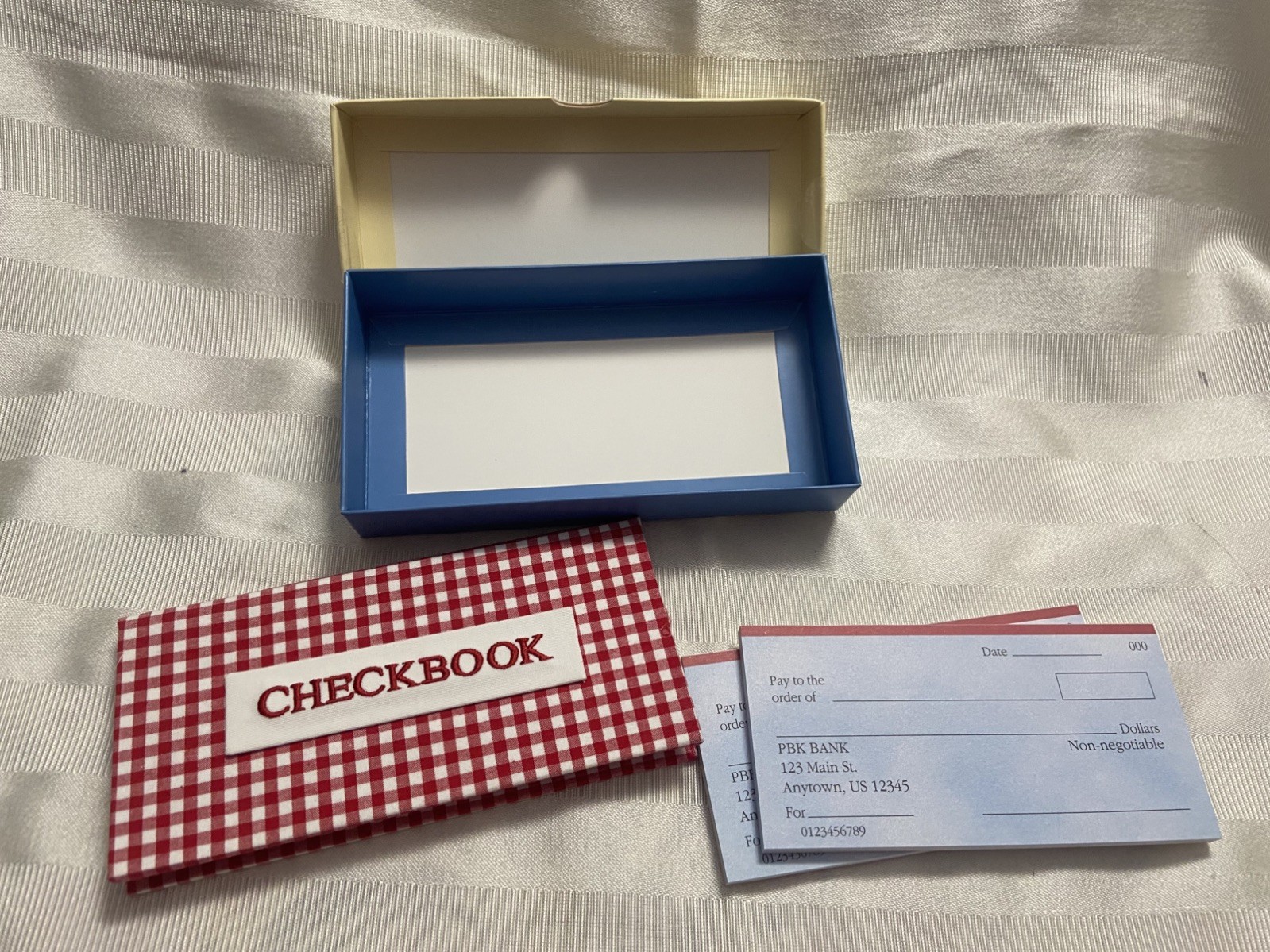 Pottery Barn Kids- Play Bank Check Book 2010- NEW in Original Box