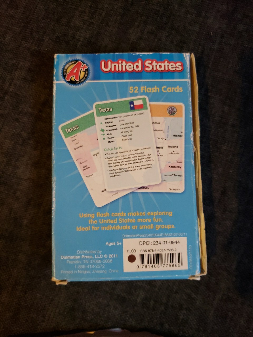 United States Flash Cards Complete Set Educational A+