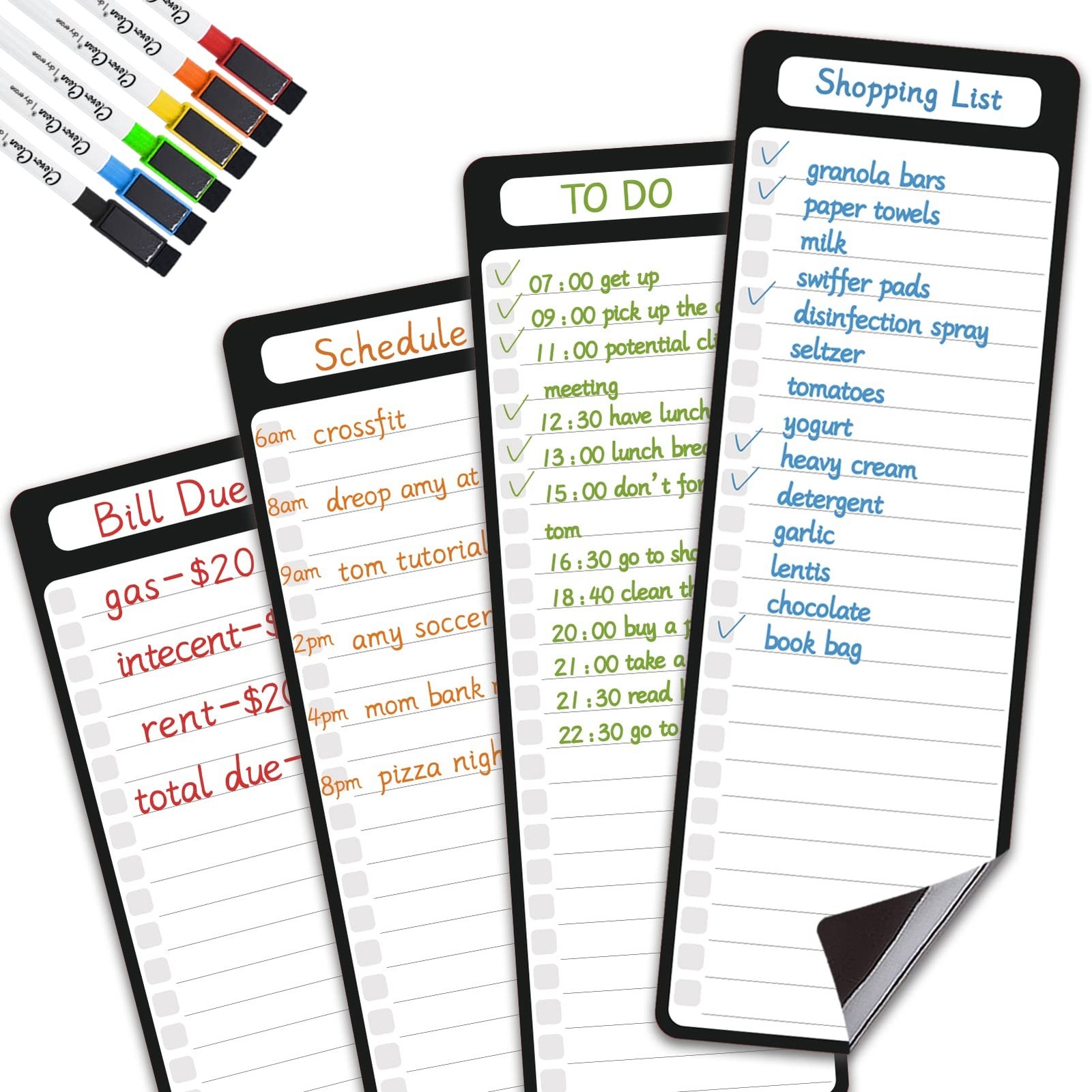 Magnetic Dry Erase List Board – 4″x12″ Multifunctional List Board for Fridge …