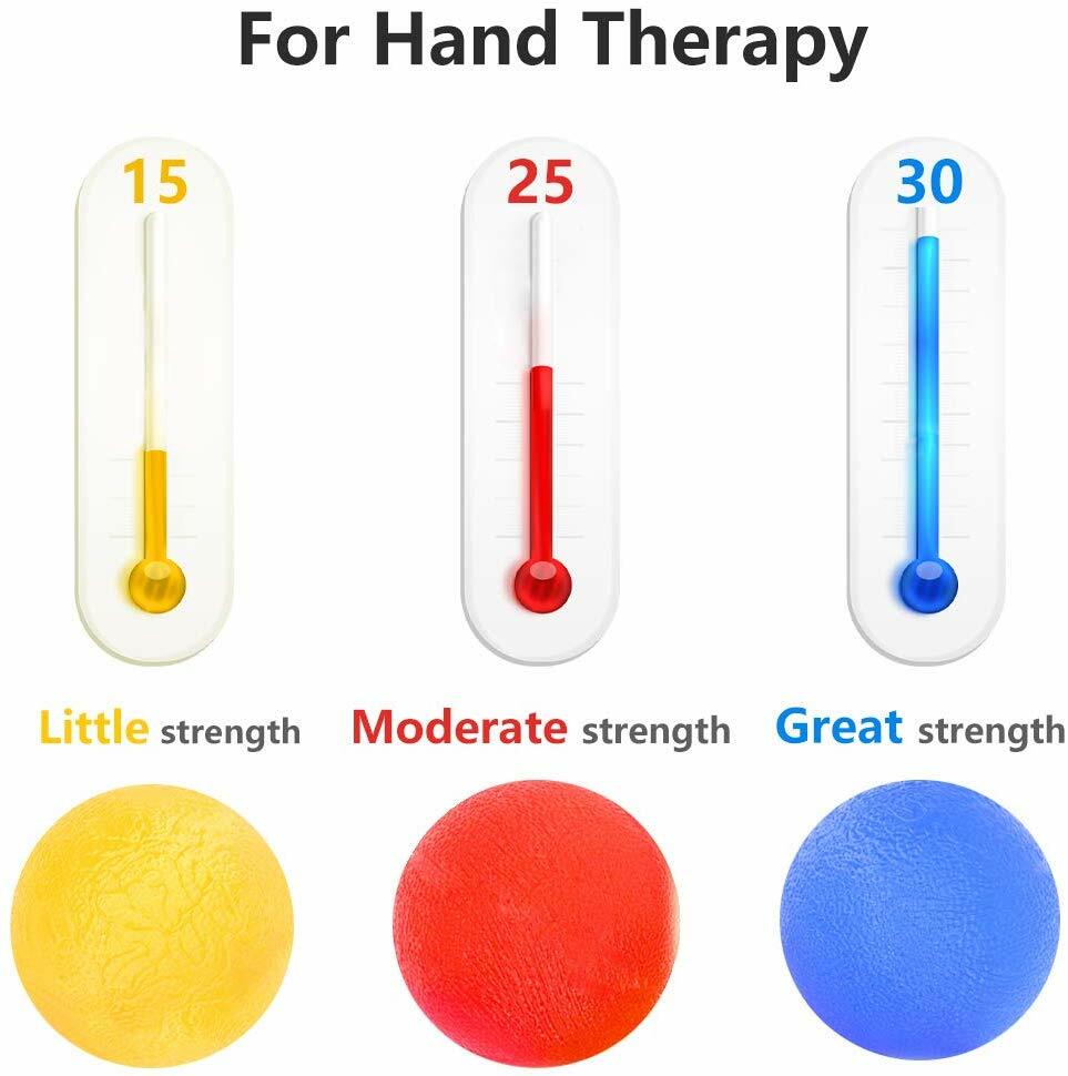 3 Pack Stress Relief Gel Squeeze Ball Exercise Finger Hand Grip Physical Therapy