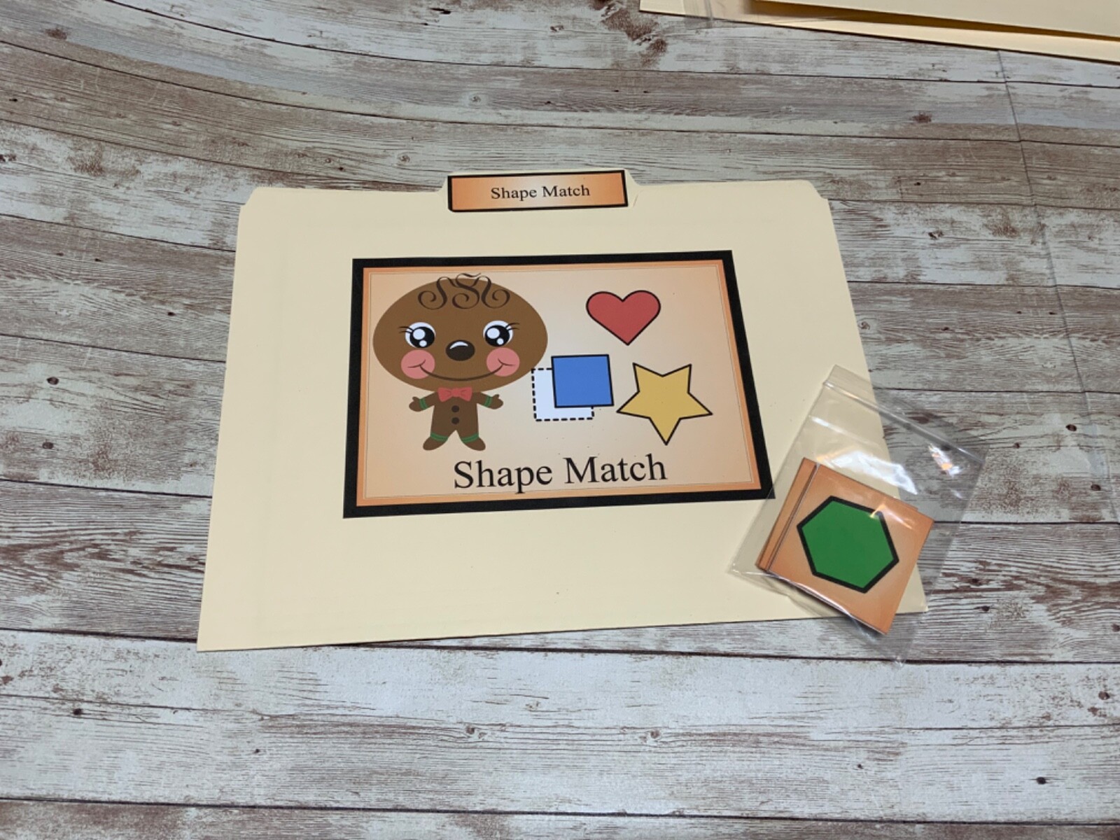 DIY- Gingerbread Man – 5 File Folder Set – Activity Set – Uncut
