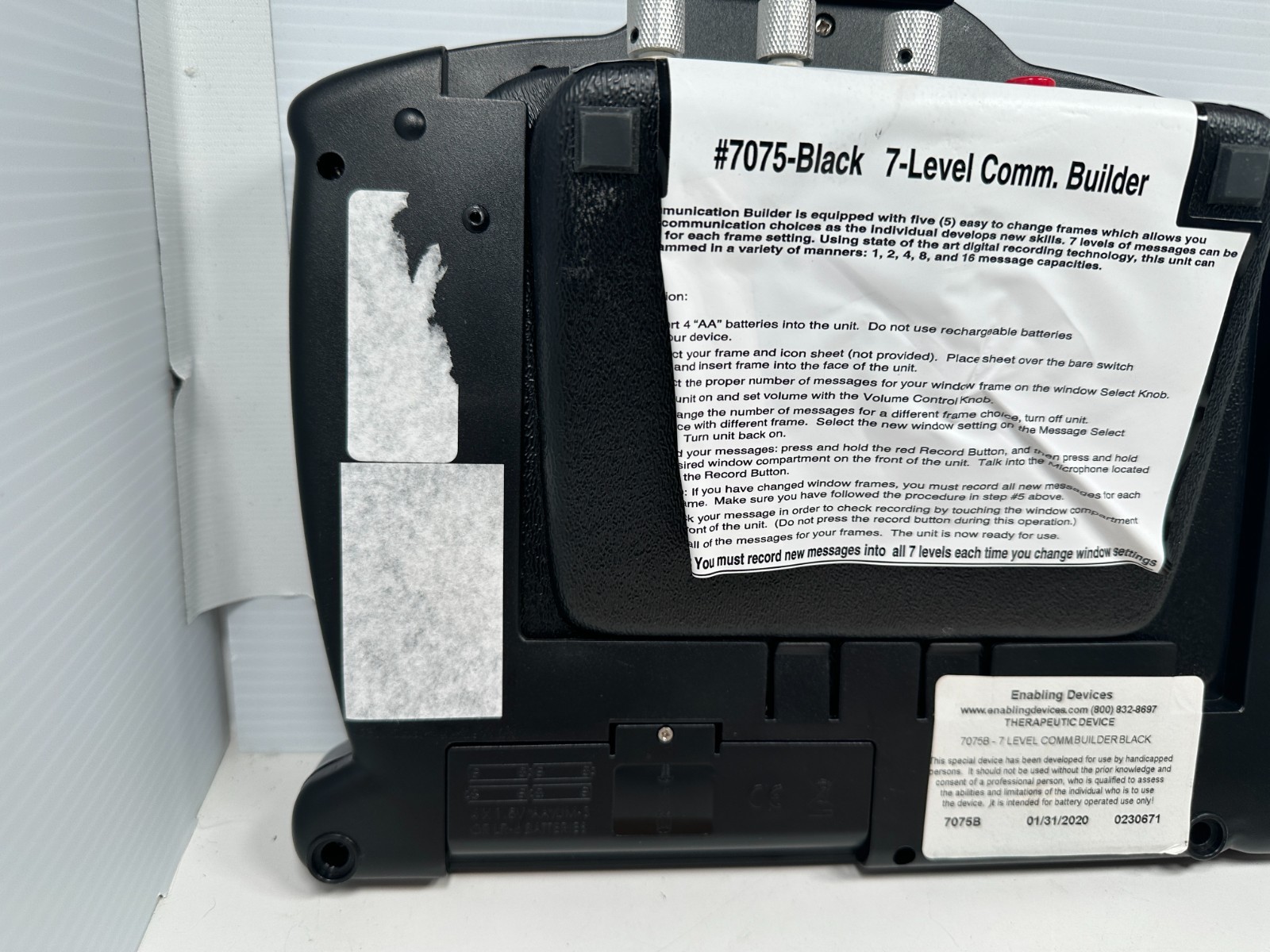 Enabling Devices 7075 Black On-the-Go 7 Level Communicator Builder Untested