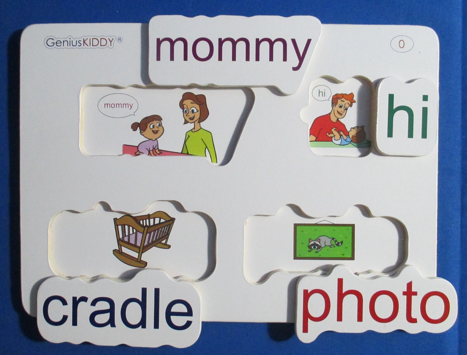 GeniusKiddy Wooden Picture Puzzle – Ages 1-3 Board 10″x7″x0.3″ (260x185x7.5mm)