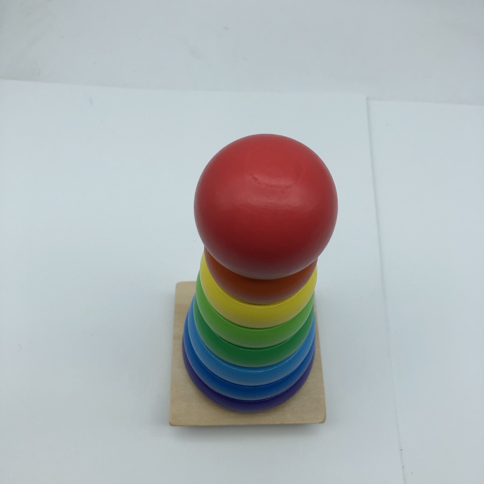 Melissa Doug Wood Toy Rainbow Stacker Rings Toddler Baby Educational