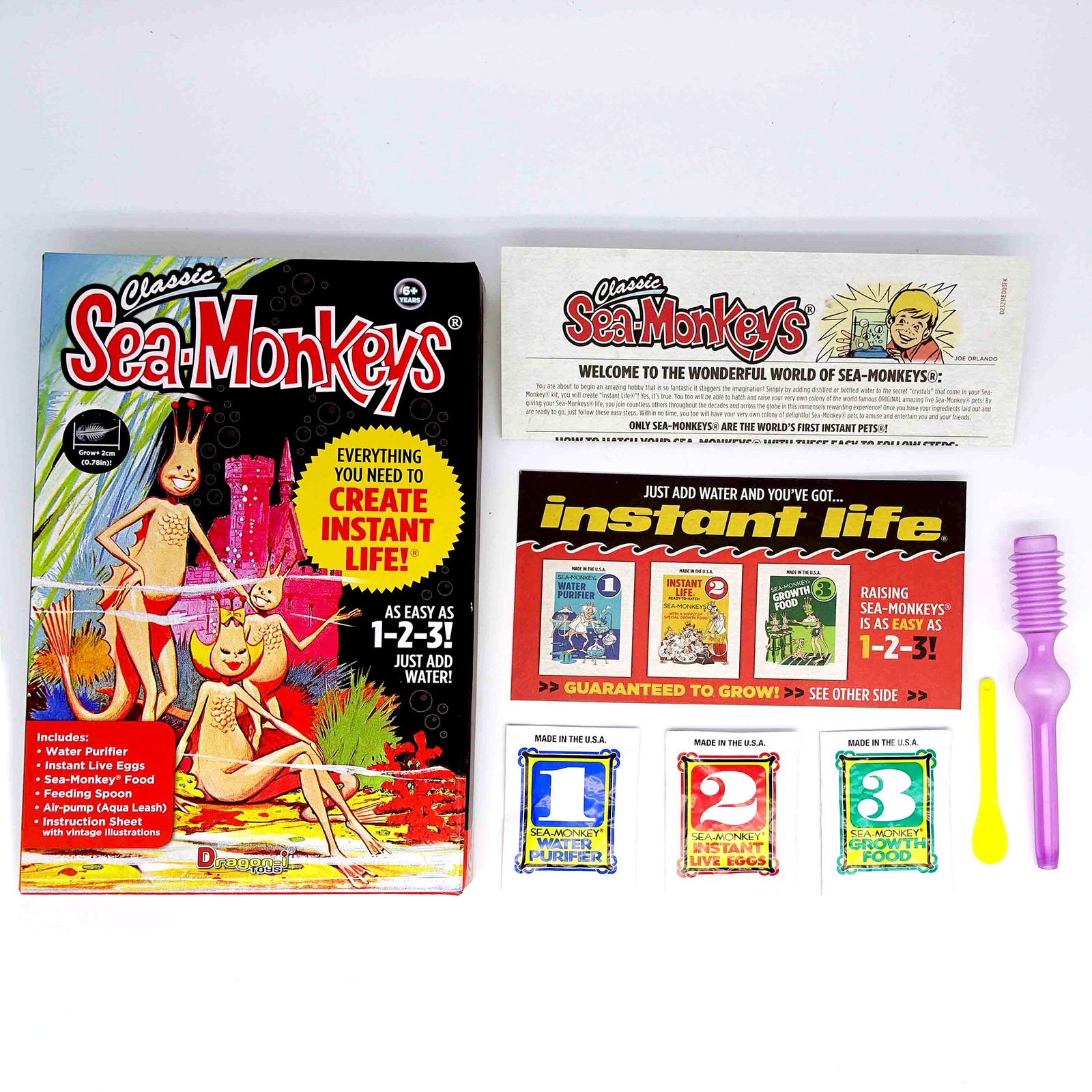 Sea-Monkeys Retro Life Kit Brine Shrimp Instant Pet Just Add Water Ages 6+