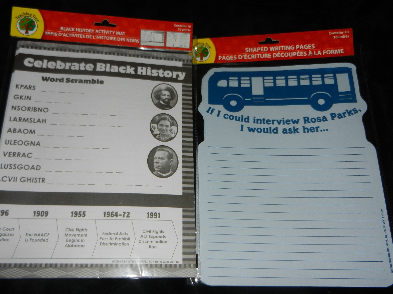Black History Rosa Parks Teacher Curriculum TWO Elementary Education