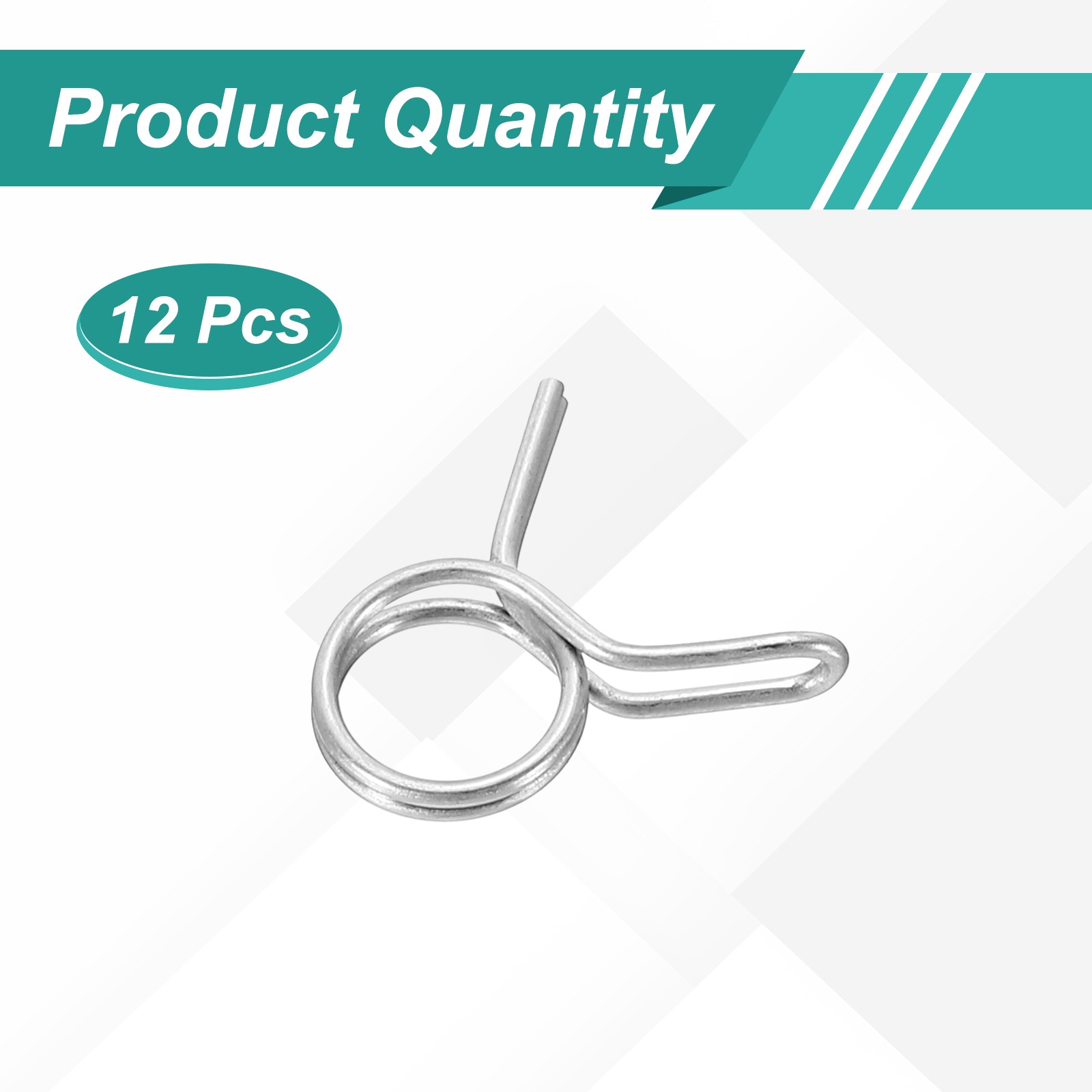 12Pcs 6.5mm ID 6.5-8.1mm OD Double Wire Spring Hose Clamp Spring Clips Clamps