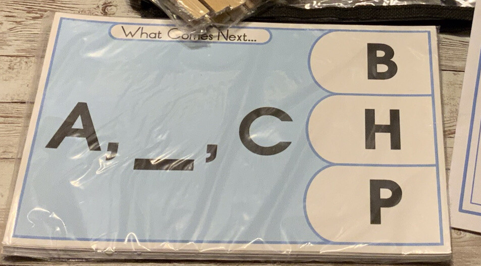 Learning Center Activity Set – What Comes Next Letters – Clothespin Cards