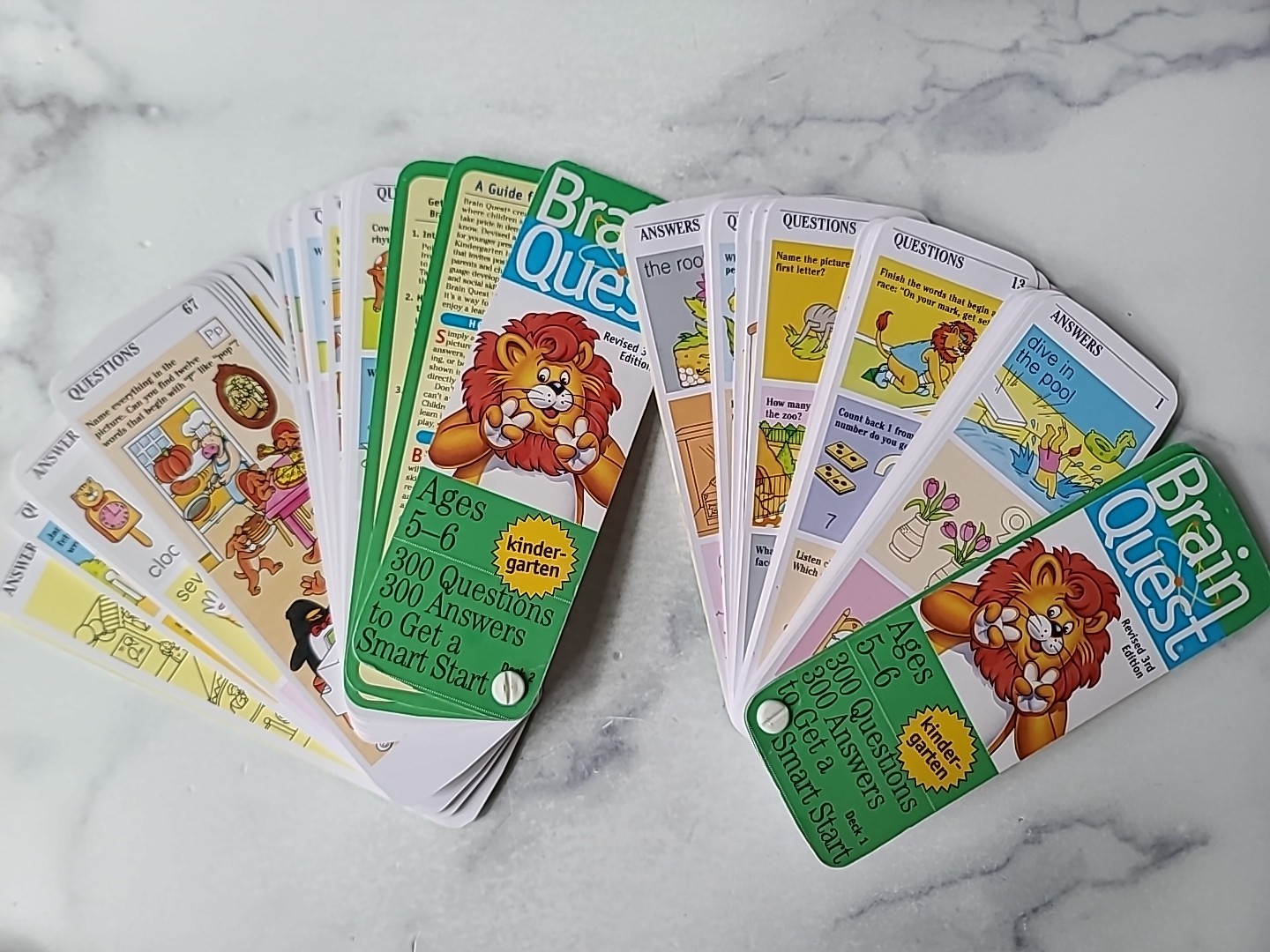 Brain Quest Ages 5-6 Kindergarten Set of Cards 300 Questions Answers 3rd Edition