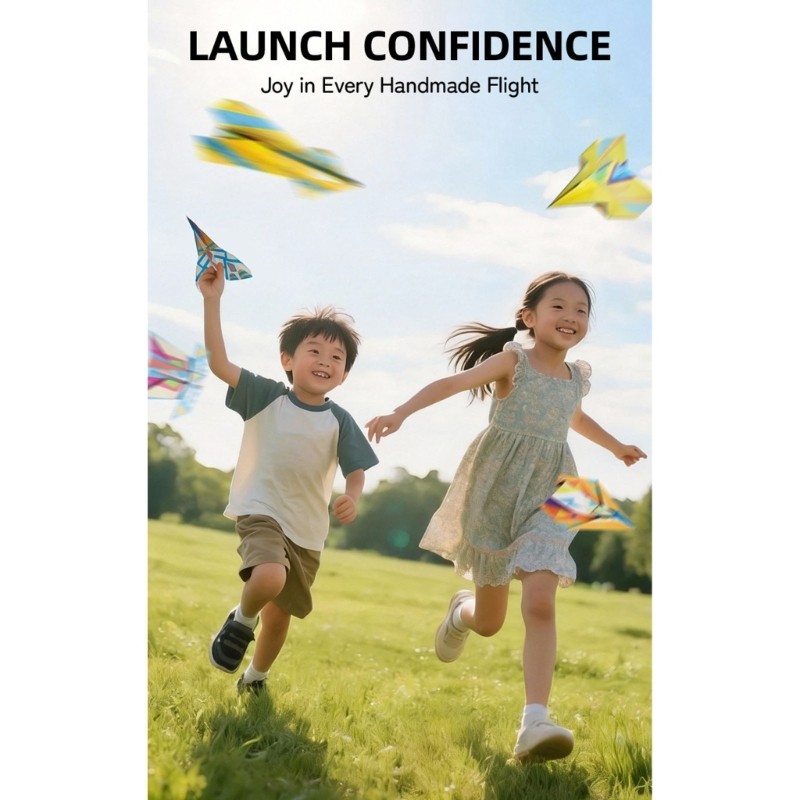 Colorful DIY Craft Folding Paper For Children To Create Amazing Flying Airplanes