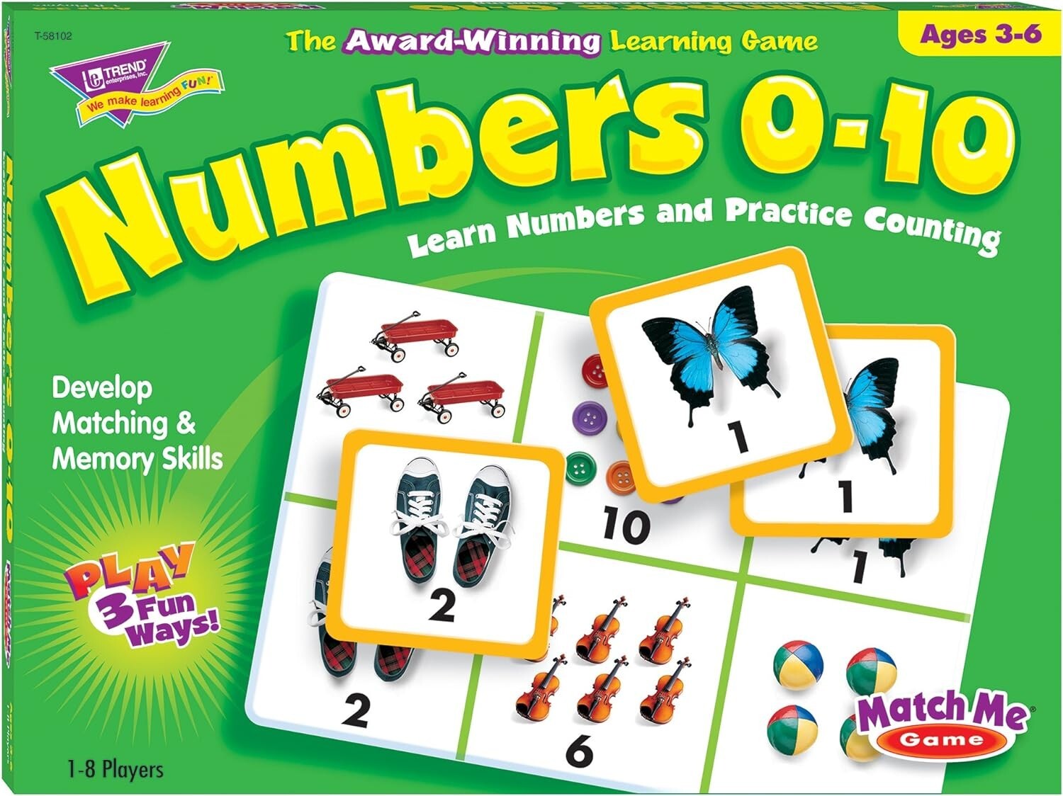 TREND ENTERPRISES: Match Me Game?Numbers 0-10, Learn Numbers and Practice
