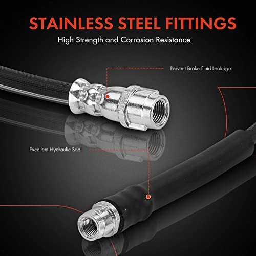Front Driver or Passenger Side Brake Hydraulic Hose Compatible with Mercedes