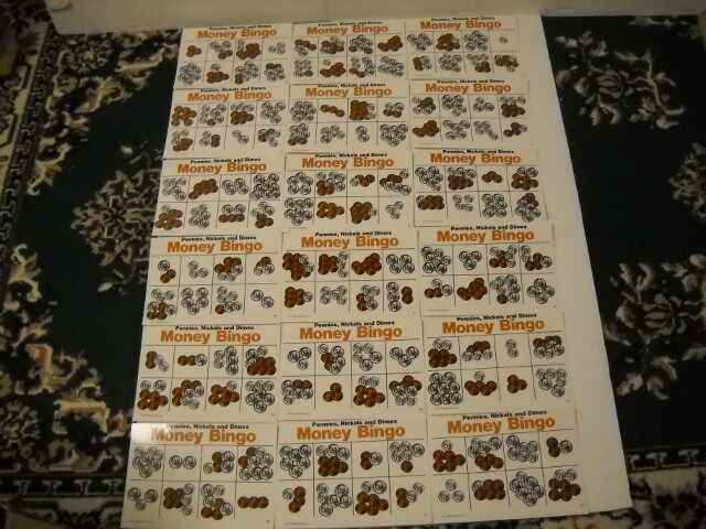 Vintage Trend Pennies, Nickels, & Dimes Money Bingo W/ Laminated Cards 1977