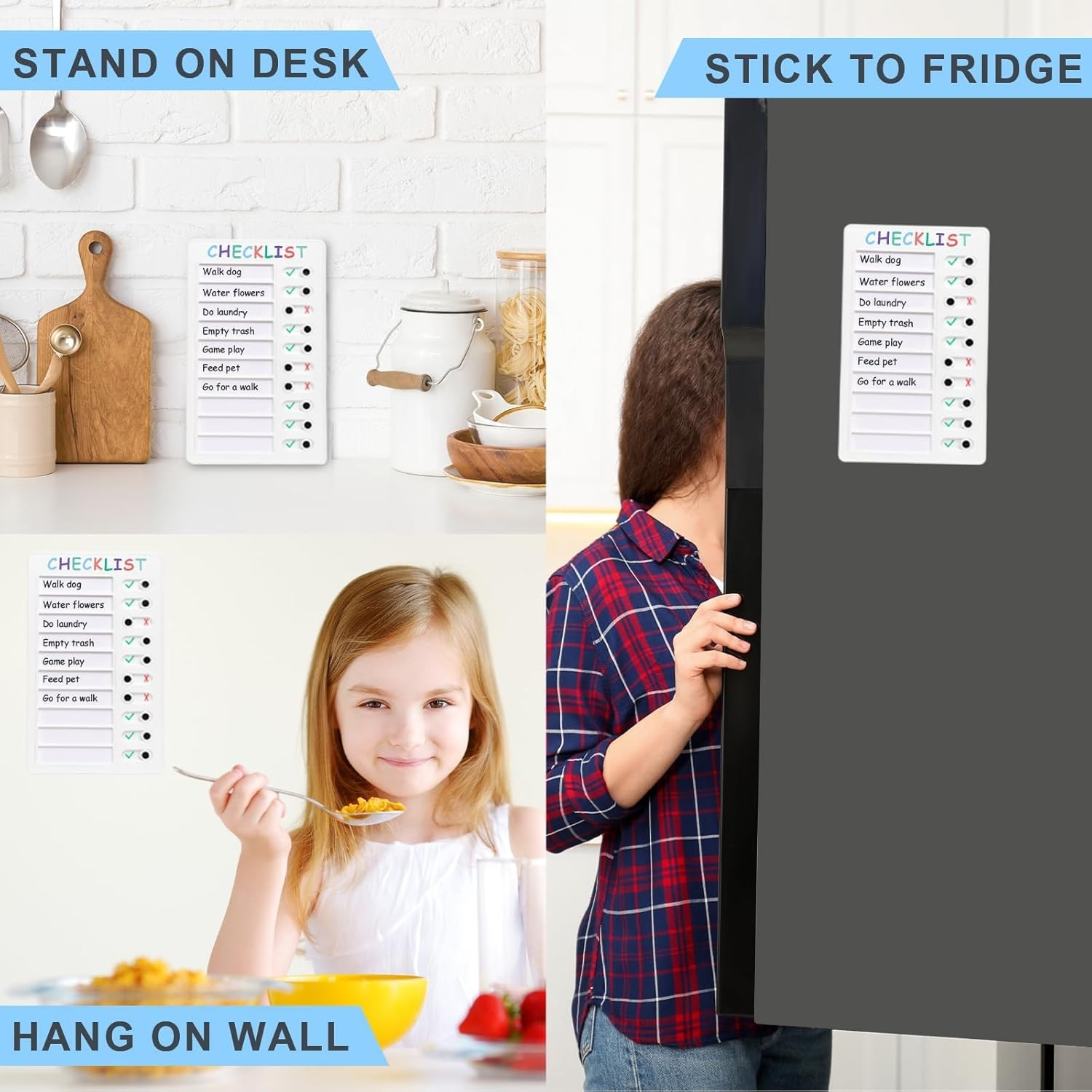 2-Piece Waterproof Chore Checklist Boards – Engaging Tools for Kids’ Daily Tasks