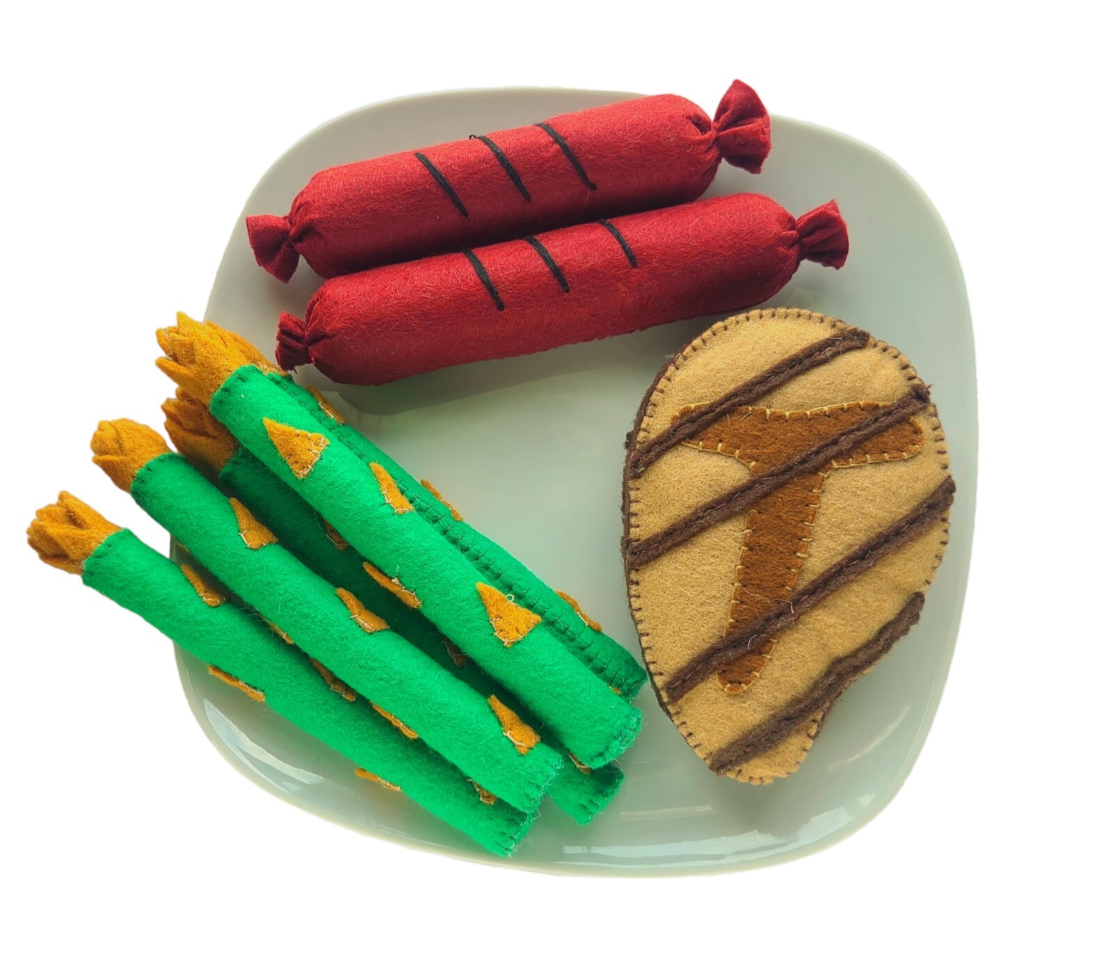 1 set of felt roasting food toys, educational toys, montessori toys.