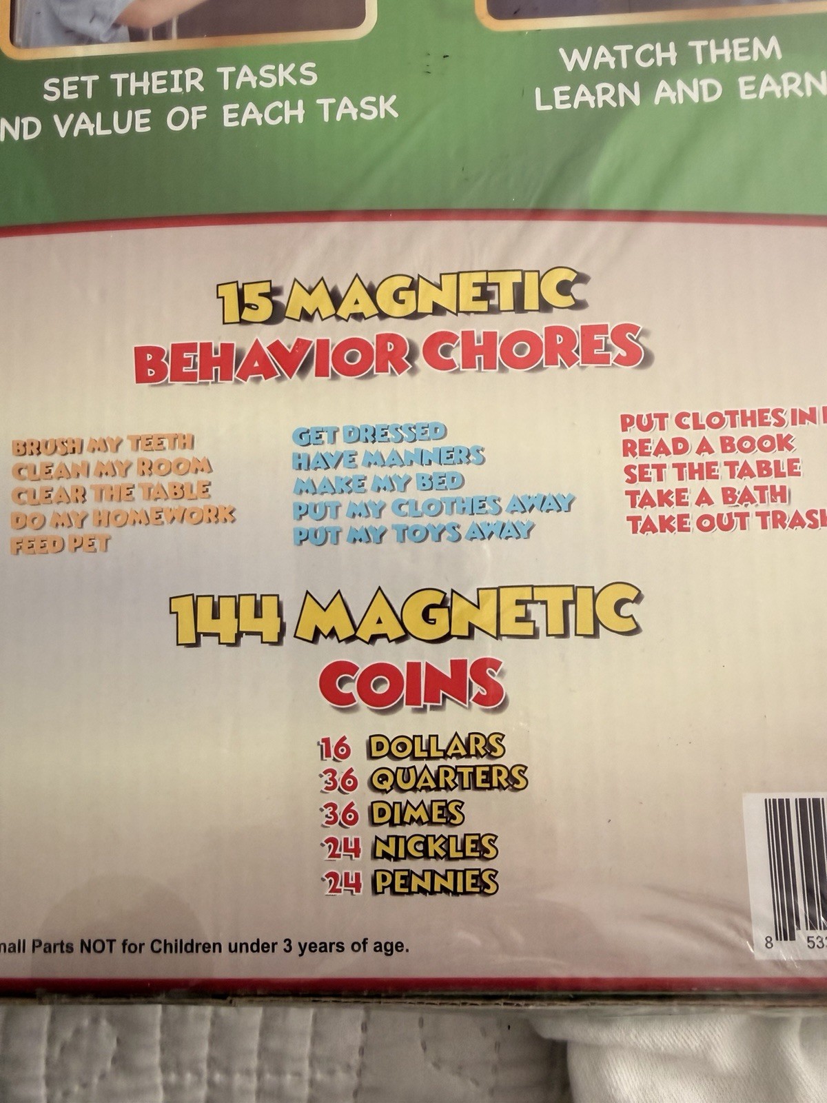 Cadily Cash Reward Chart. Magnetic Chore Chart for Kids. Learning Money Chart