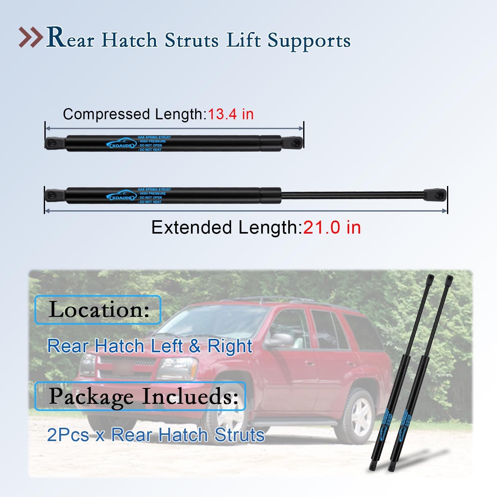 2X Rear Hatch Struts for Chevy Trailblazer/GMC Envoy 2002-2009, for Buick Rai…