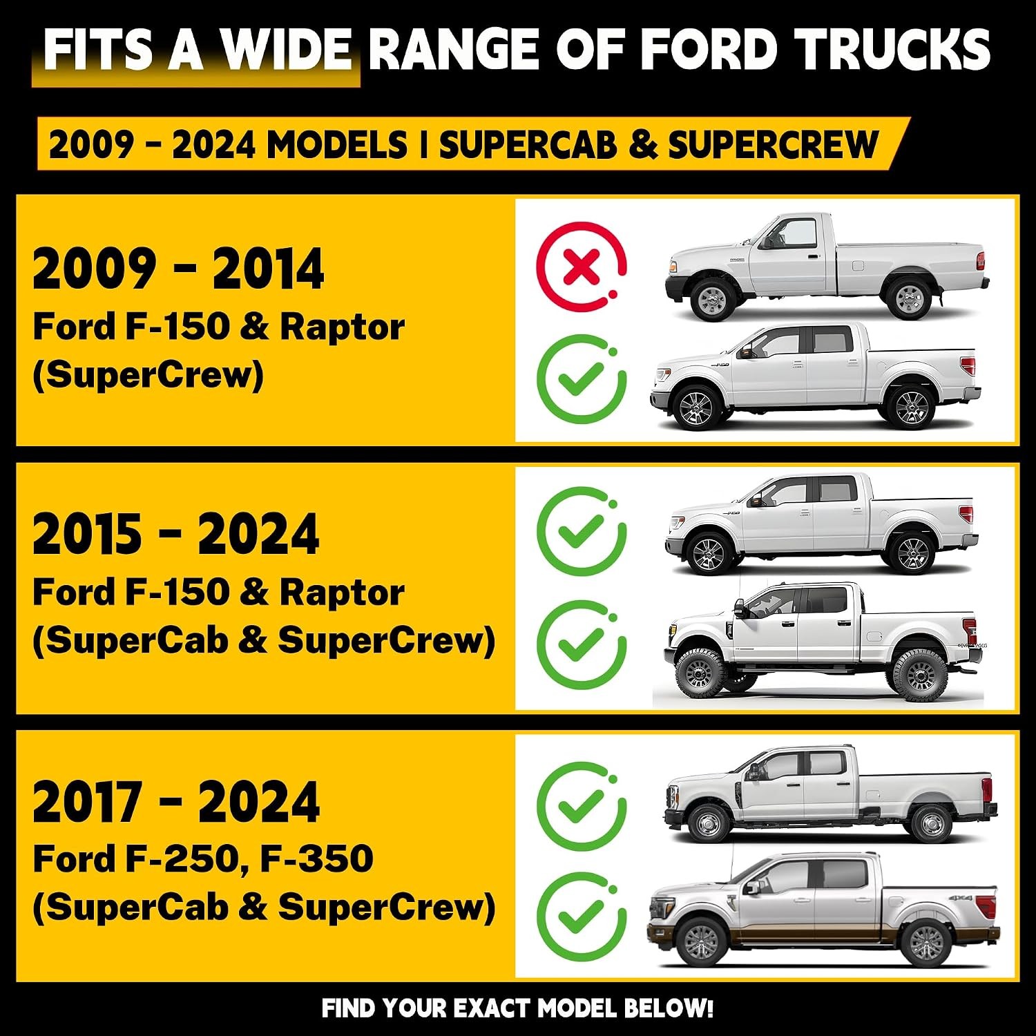 Ford F 150 F 250 F 350 Rear Seat Release Kit Silver Body Black Straps All in