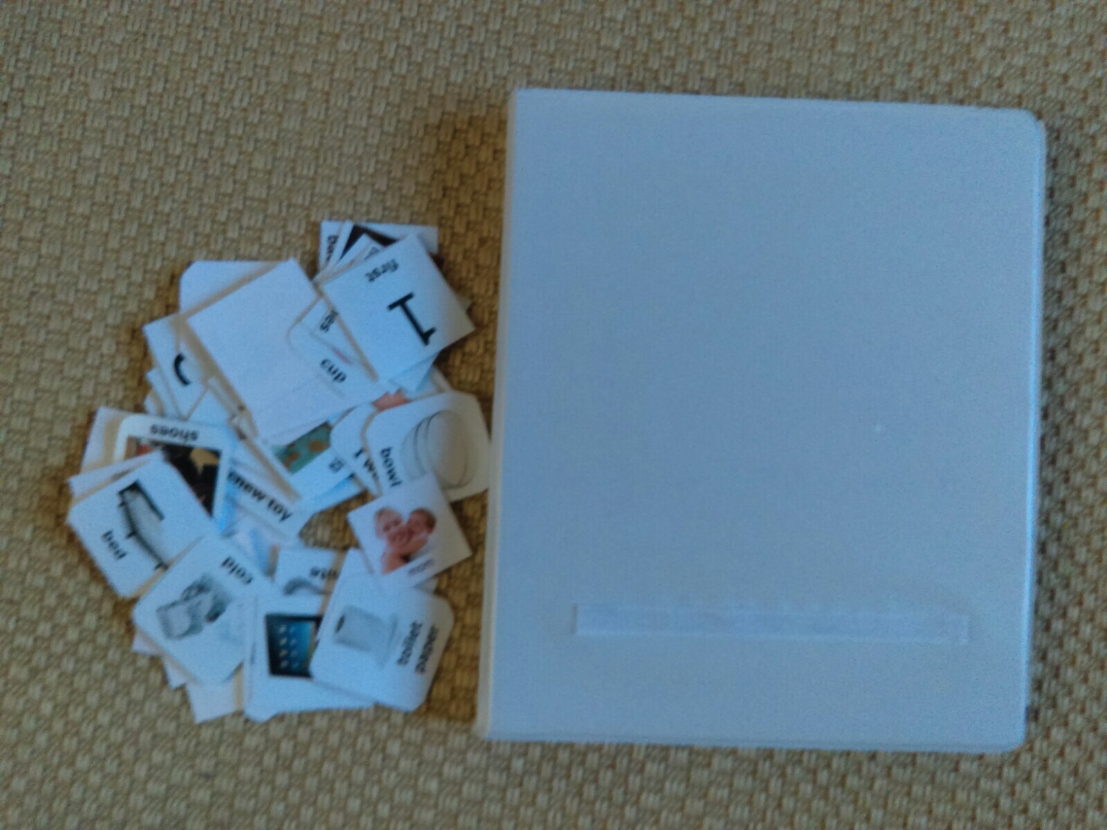 Lot of Plastic Binder Picture Cards Learning Words Speech Therapy Language Help
