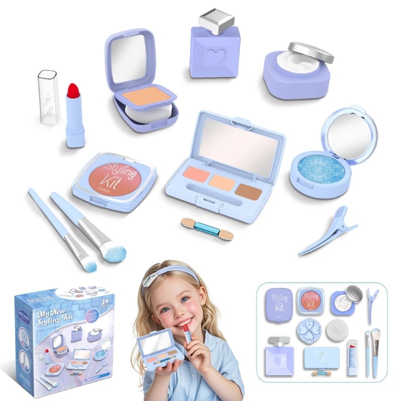 Children Pretend Play Styling Kits Makeup Cosmetic Set Toy For Creative Girl