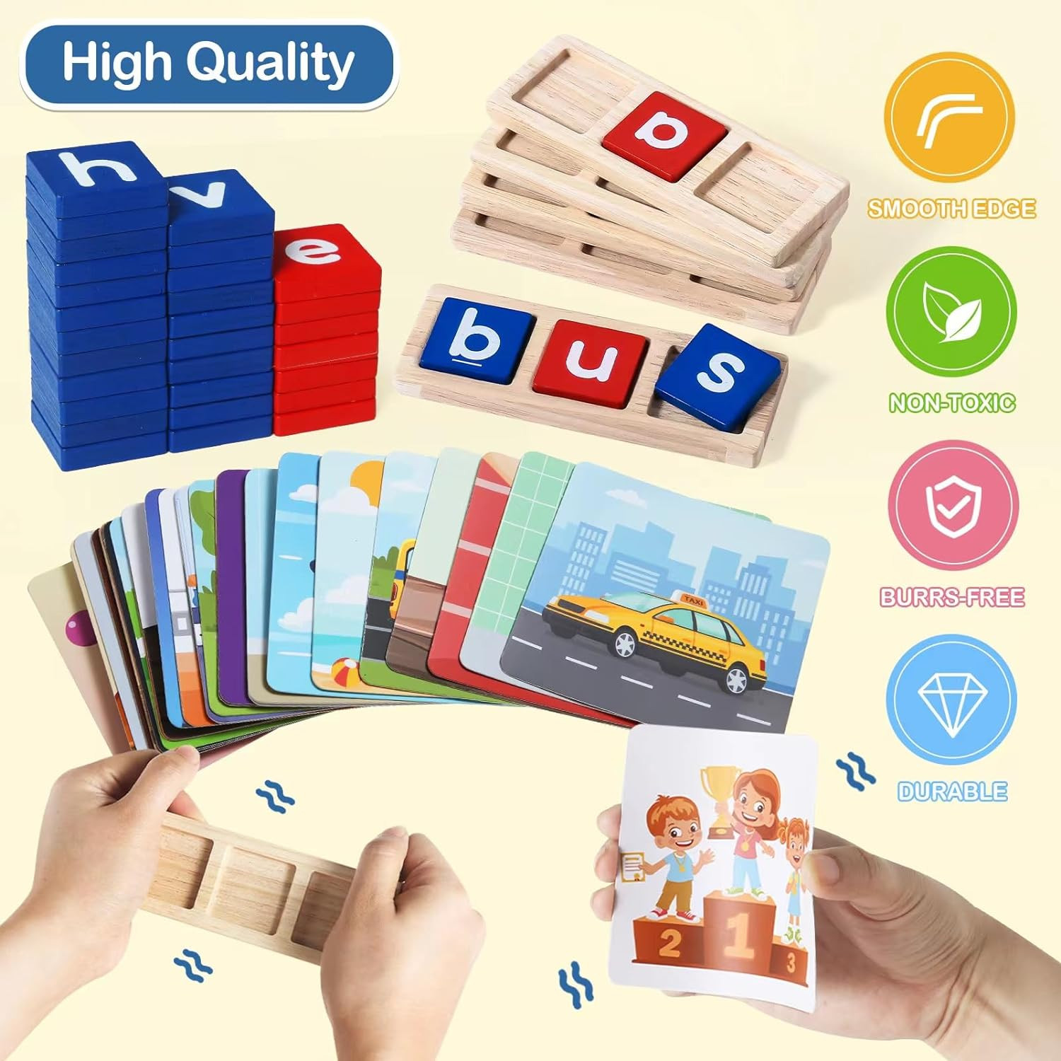 CVC Word Educational Toy Spelling Games, Preschool Toddler Learning Activities,