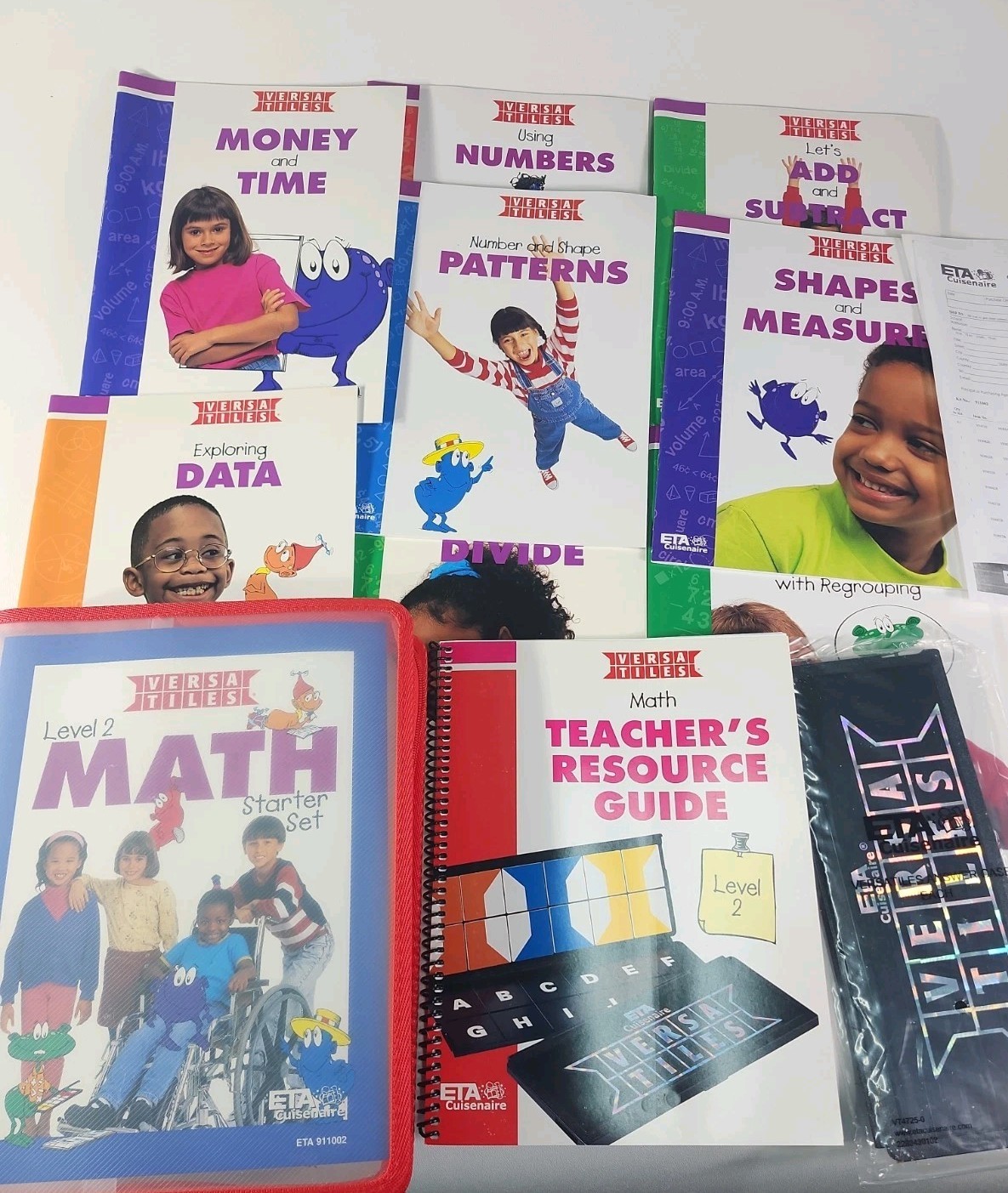 Versatiles Level 2 Math Kit Complete w/ Case Teacher Guide 8 Books