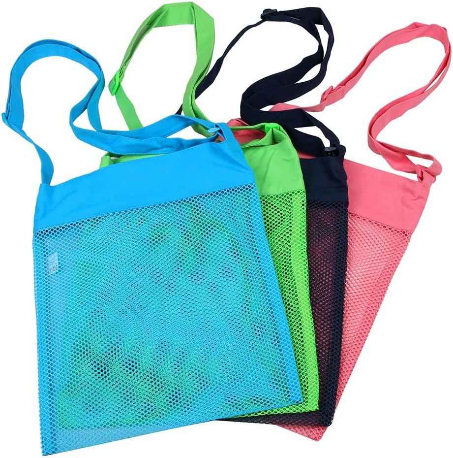 Colorful Mesh Beach Bags 11.4 x 13.7inch Breathable Sea Shell with…