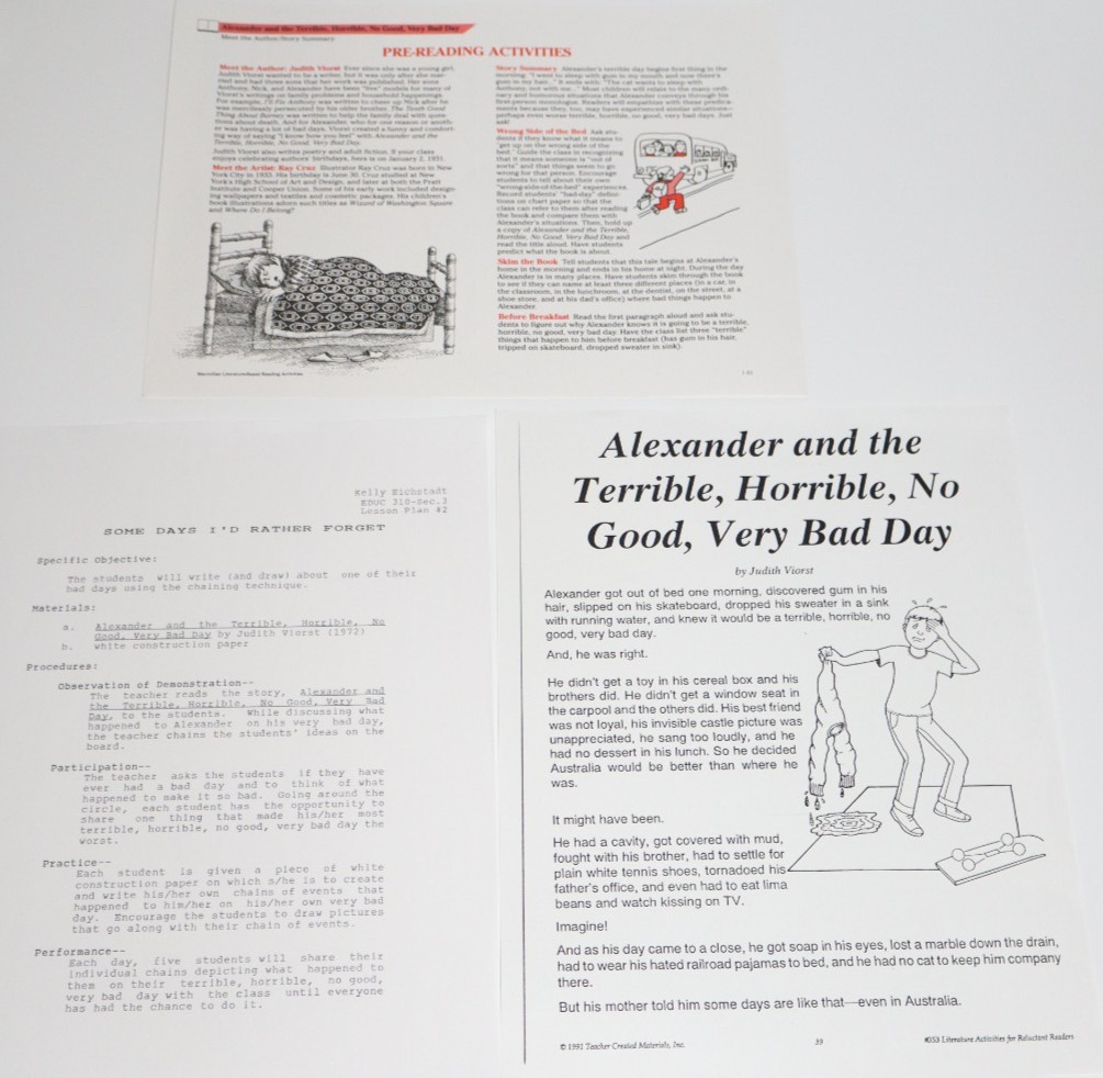 Alexander Horrible Terrible No Good Very Bad Day Felt Storytelling Kit Book Set