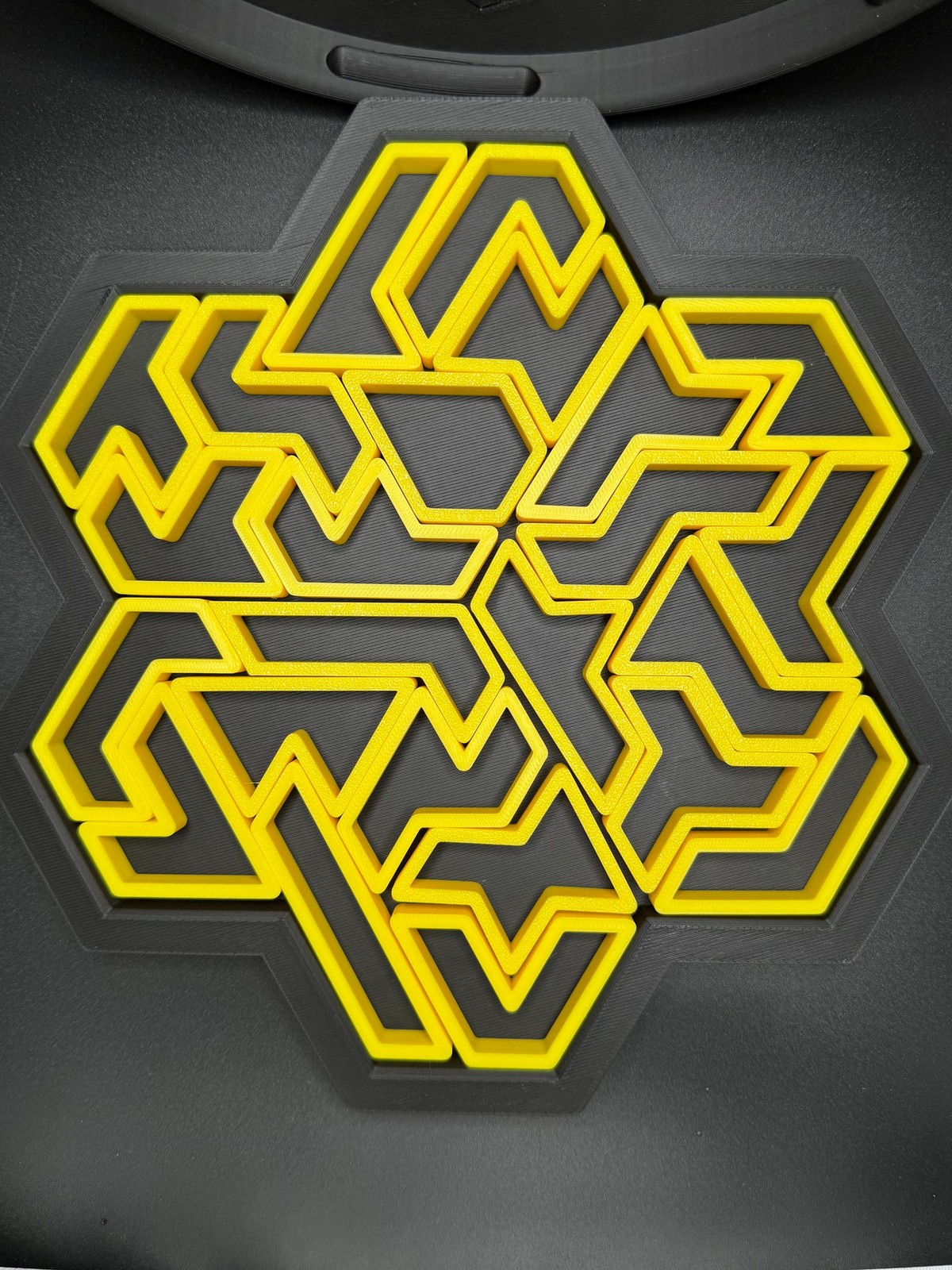 3D Printed Heptiamond Snowflake Puzzle with Box – Challenging Educational Teaser
