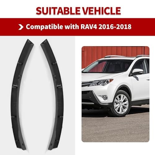 2PCS Front Bumper End Caps Compatible with RAV-Four 2016-2018 Textured Right