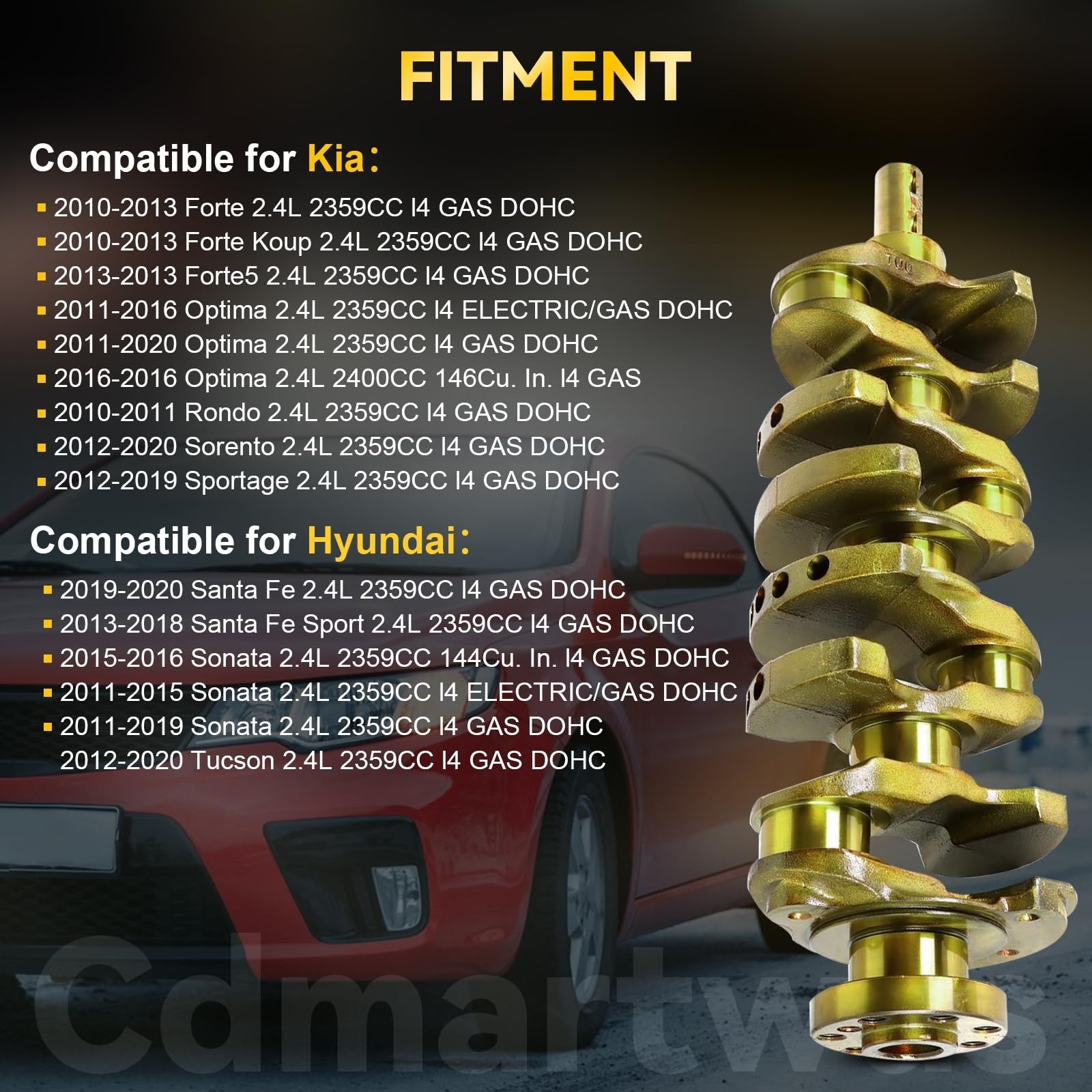23111-2G230 Crankshaft Connecting Rod Bearing Kit Replacement for Hyundai Son…