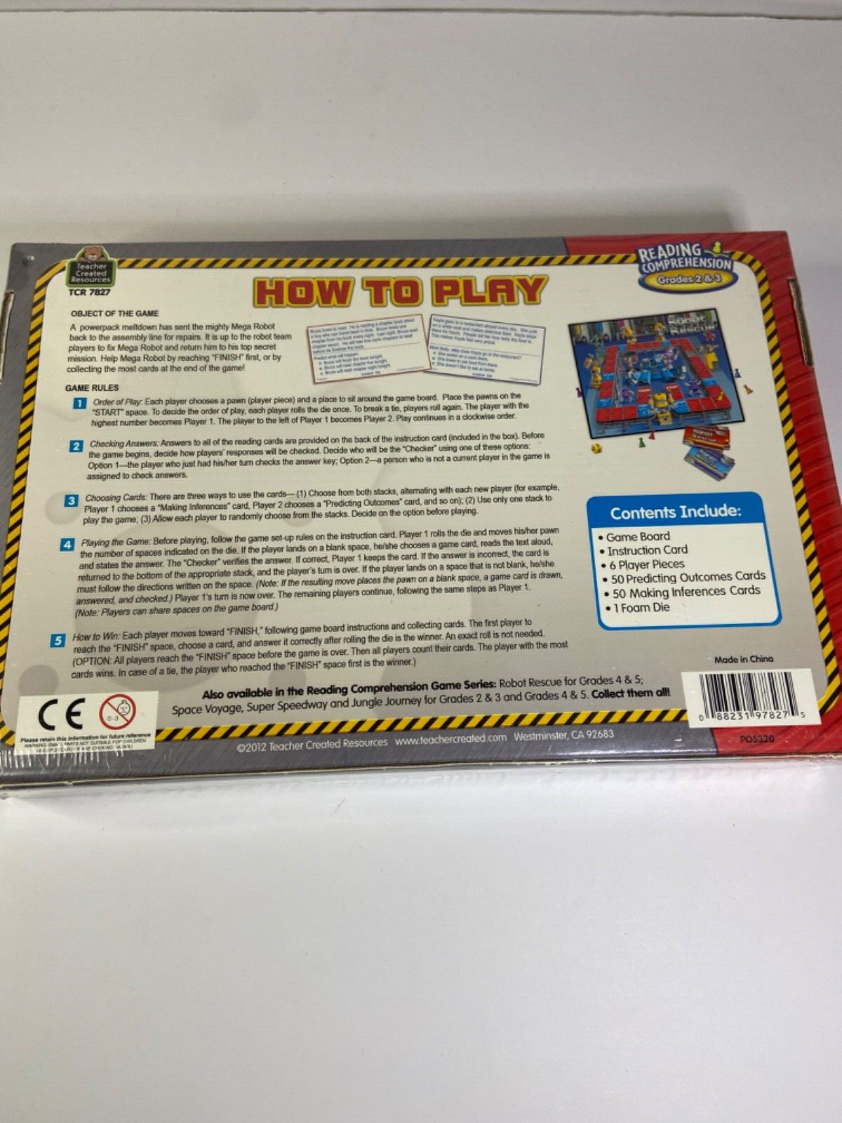 NEW Teacher Robot Rescue Grades 2 & 3 reading comprehension game TCR 7827 E3
