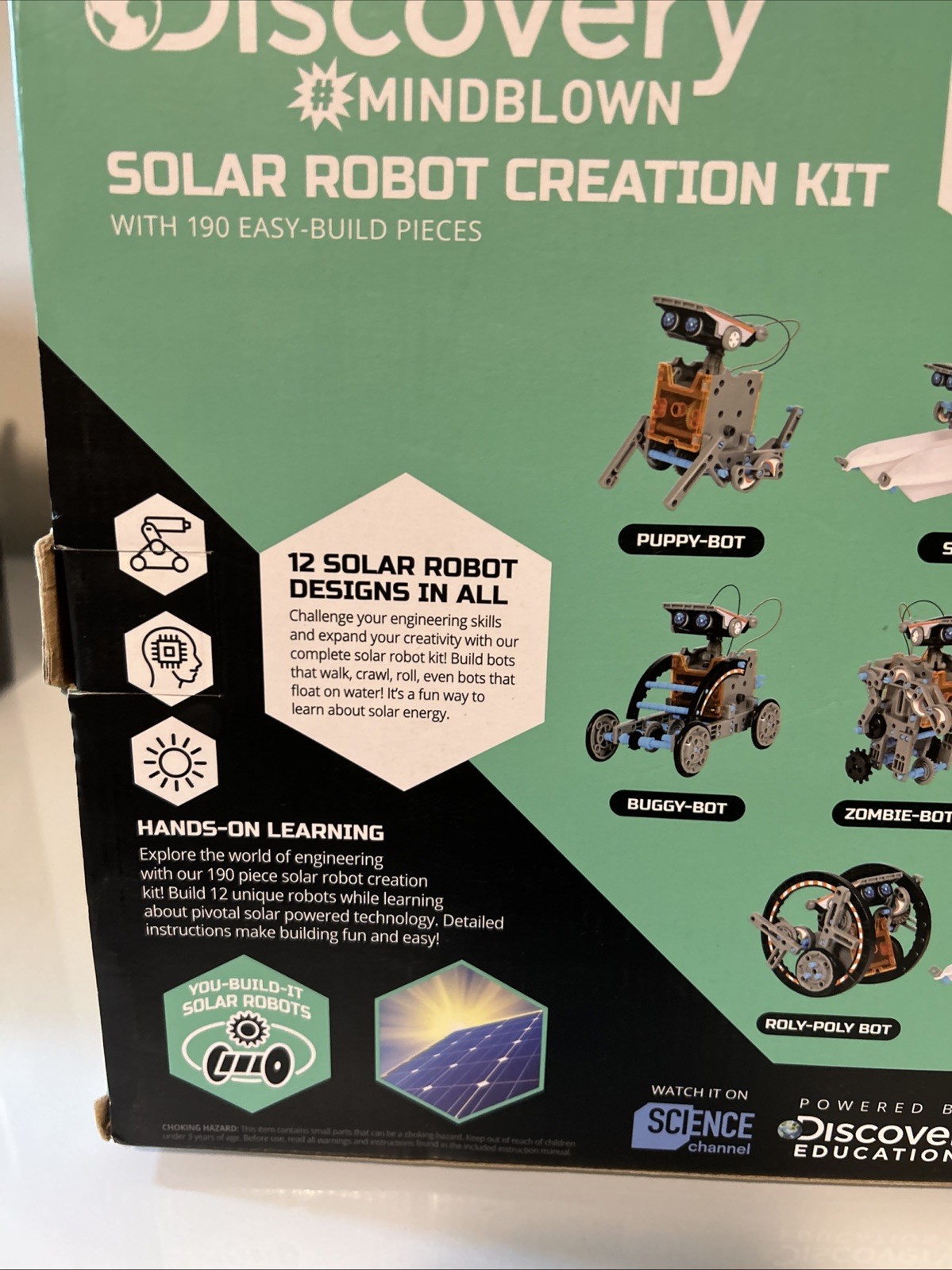 Discovery Mindblown Solar Robot Creation Kit STEM 12 in 1 190 Pcs Kids DIY