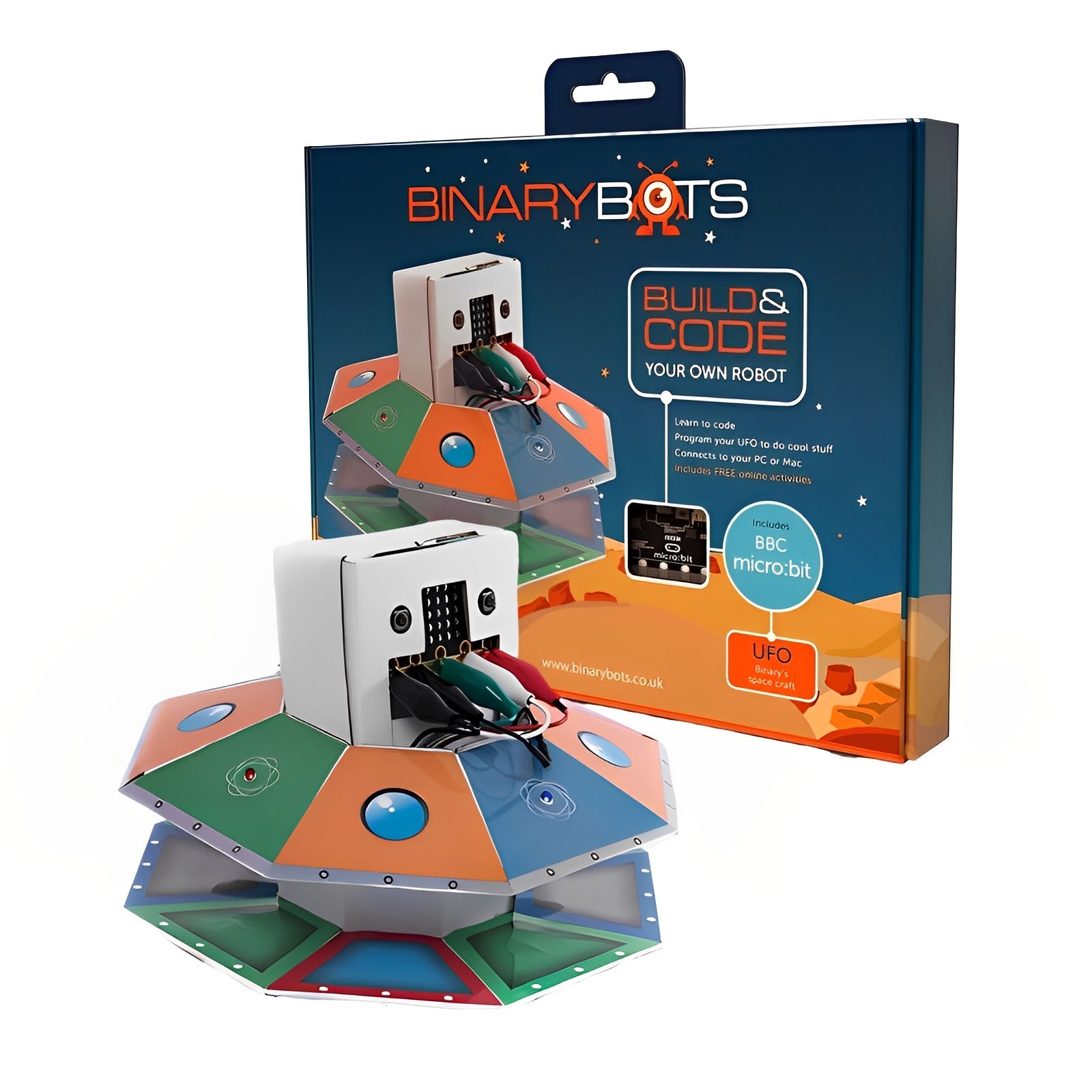 STEM Coding Robot Kit BinaryBots UFO w/ BBC micro:bit Build Your Own Robots