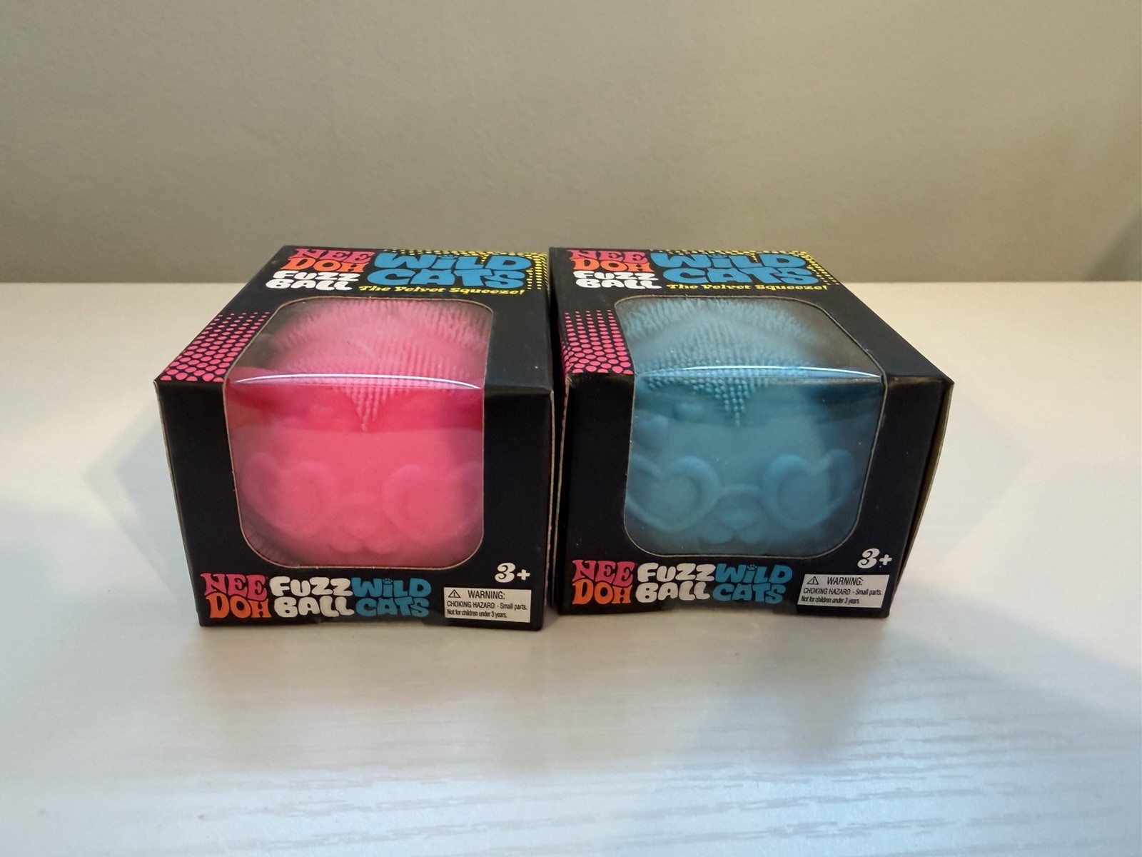 NeeDoh Fuzz Ball Wild Cats- Set of 2 colors. Pink & Blue – RARE