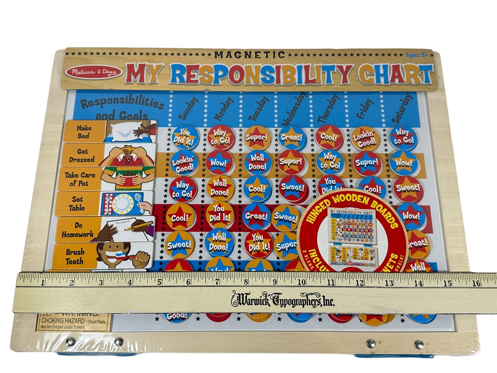 Melissa & Doug NEW My Responsibility Chart Magnetic 90 Magnets FACTORY SEALED