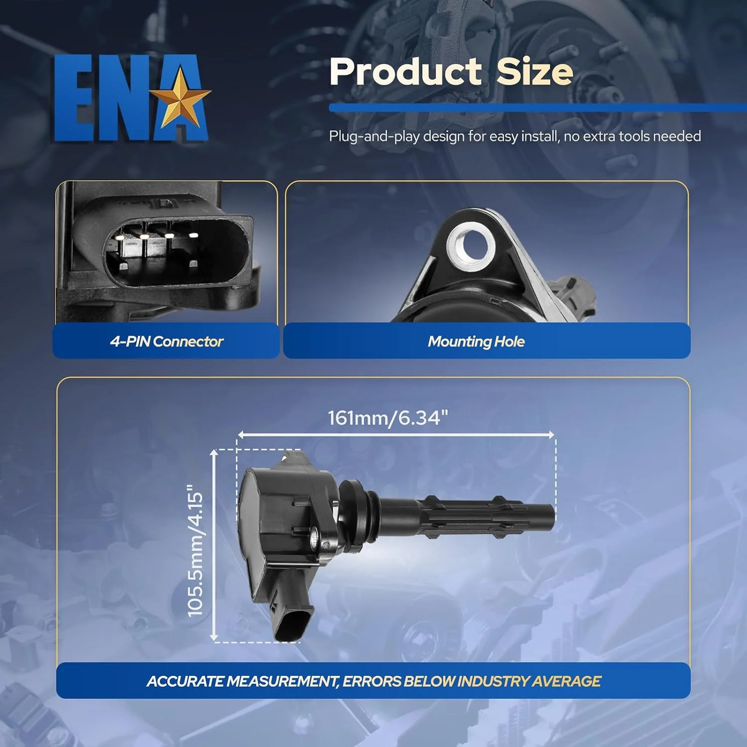 ENA 1 Ignition Coil Pack Compatible with Mercedes-Benz 3.0L 3.5L 4.6L 5.5L C230