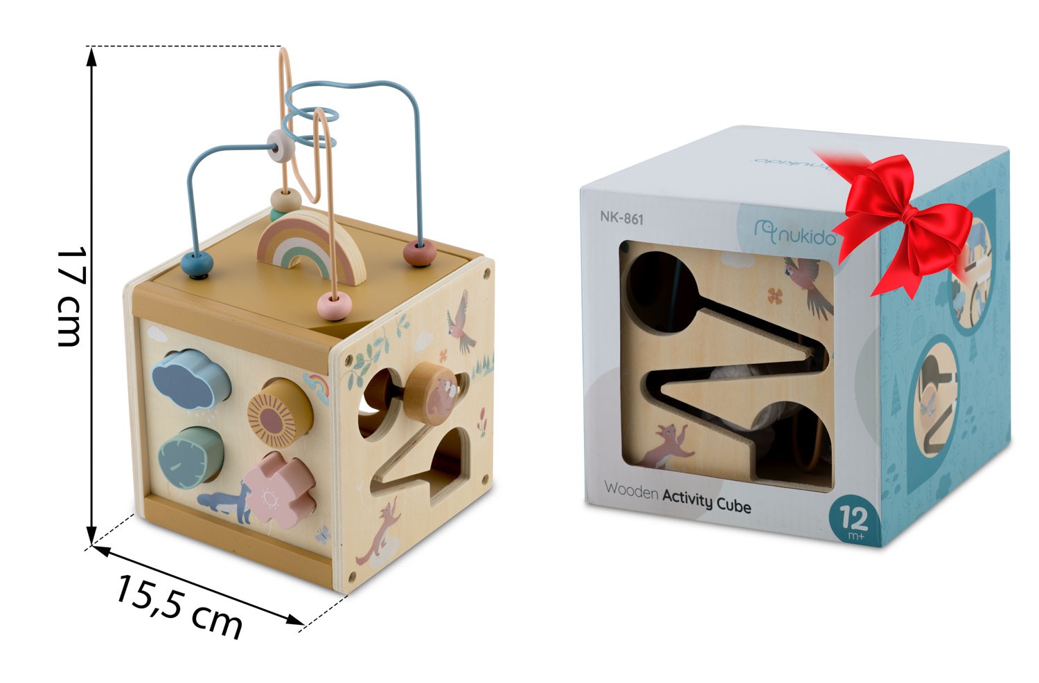 NK-861 Nukido Wooden Cube Sensory Toy