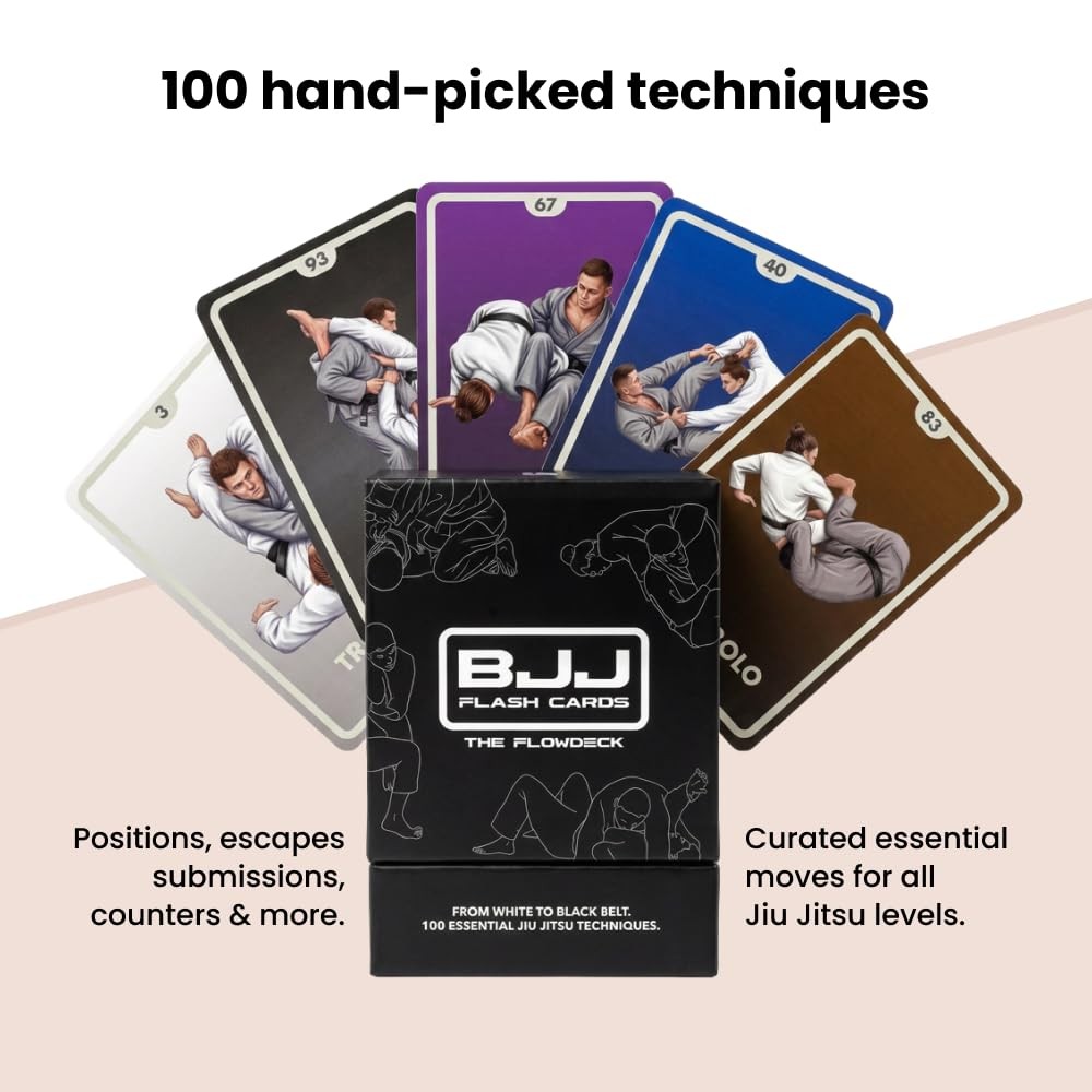 BJJ Flashcards – Jiu Jitsu Training 100 Cards Set | Step-by-Step Techniques, …