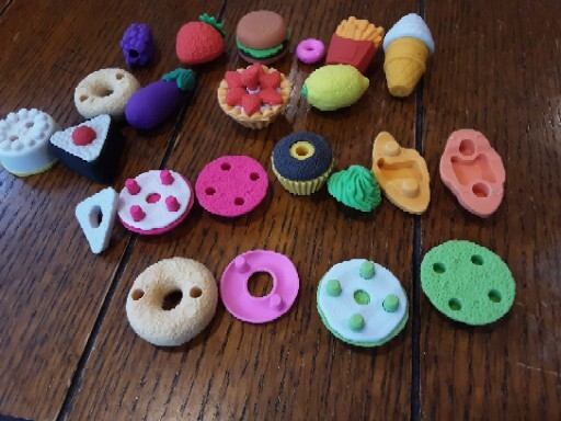 Assorted Food Fruit Pull Apart Erasers Mini Puzzle Eraser Toys for Fun Games