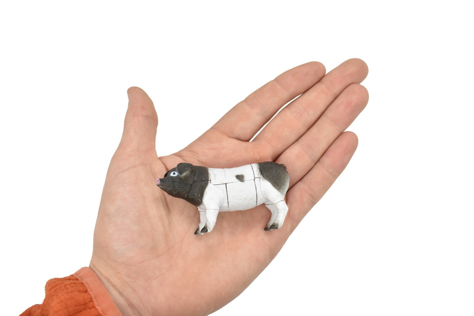 Pig, Black and White Realistic 3D Puzzle Toy Model Plastic Animal 3″ F3039
