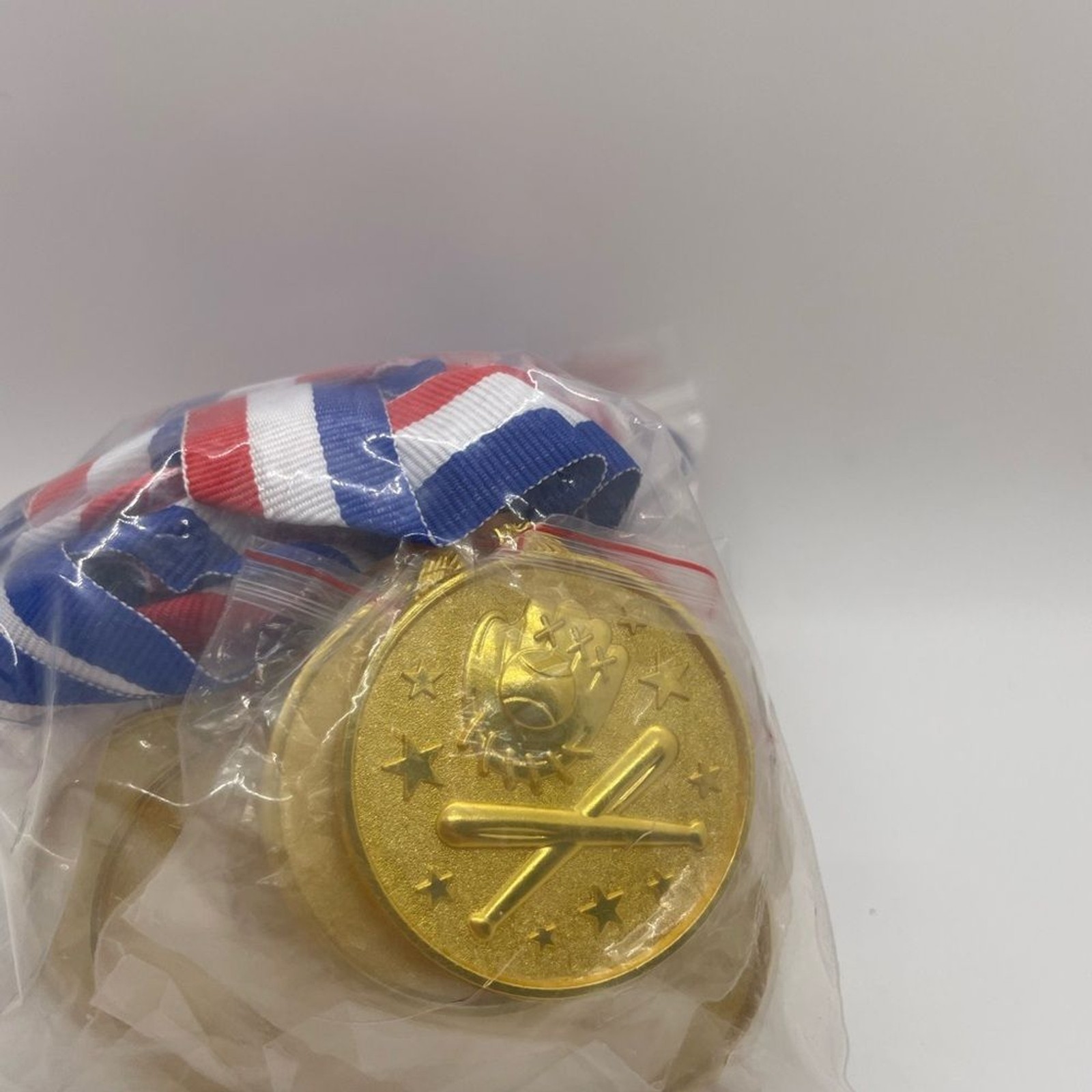 Gold Medal with Ribbon 12 Pack New In Package Hefty Metal Fun Reward Olympics