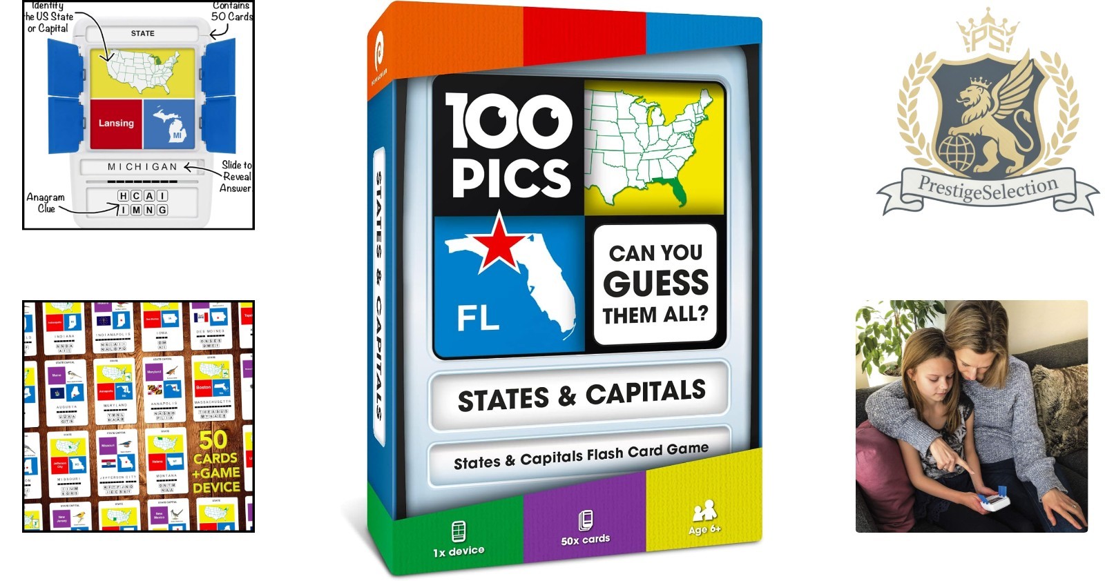 Ultimate States & Capitals Flash Cards for Fun Learning – 50 Educational Cards