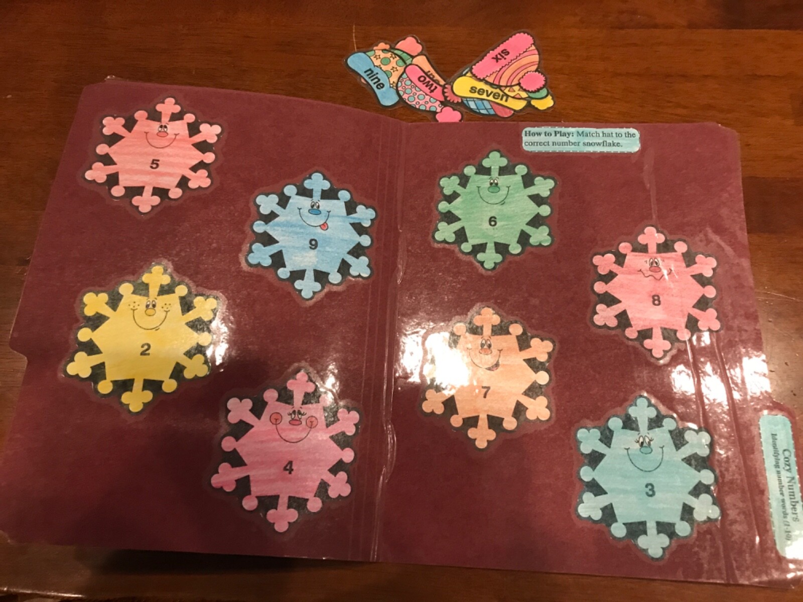 Cozy Numbers! Number words Grade K math file folder game teacher