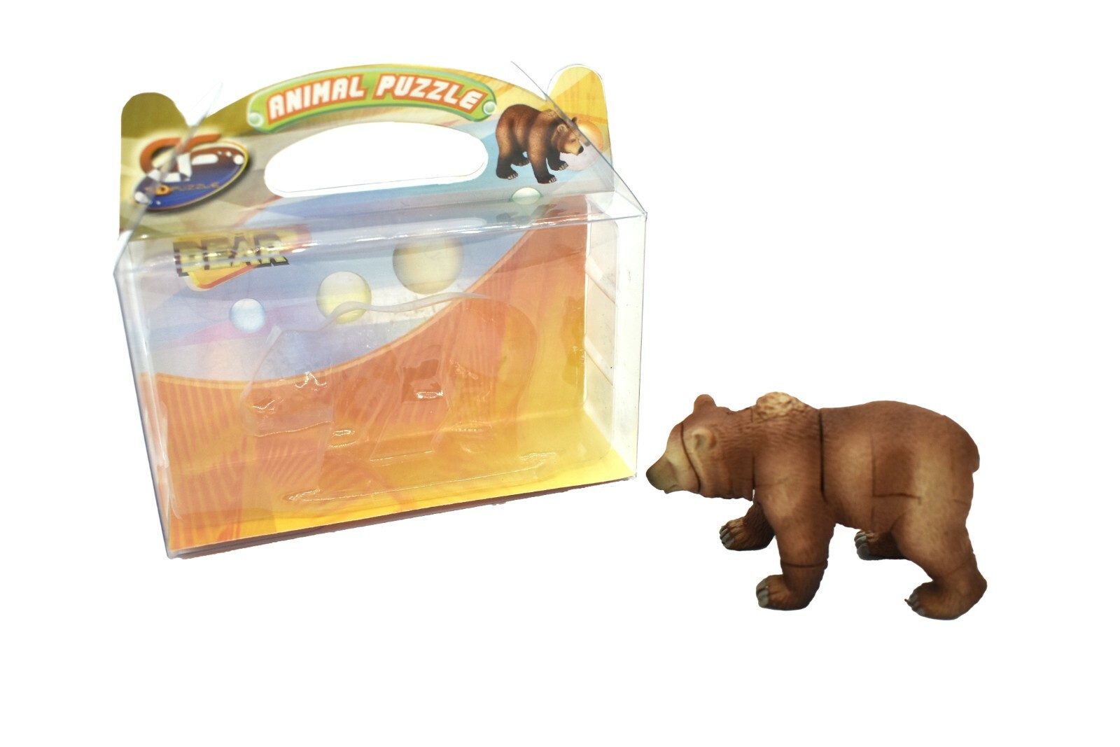 Grizzly Bear 3D Puzzle Plastic Replica 2 1/2″ long – F3028 B331