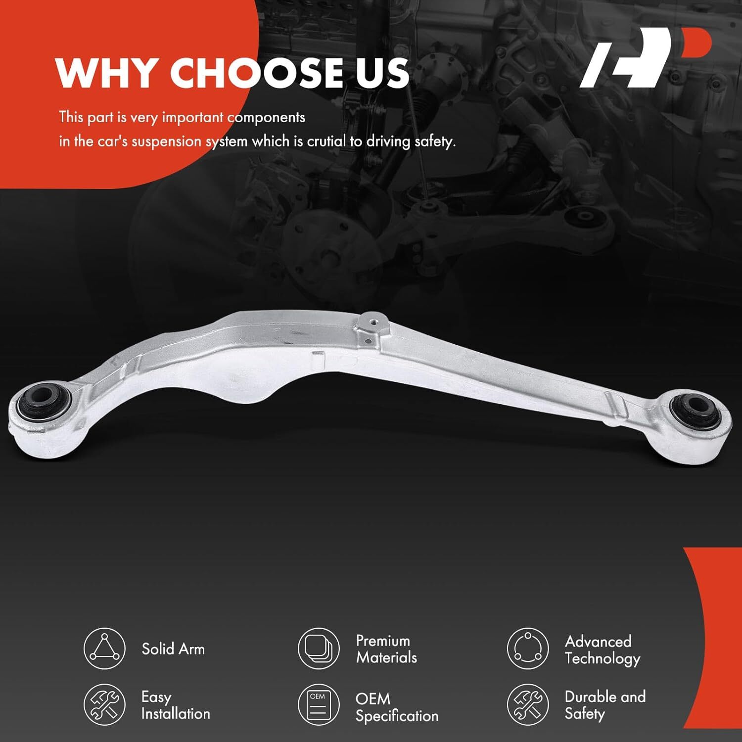 Rear Right Wheel (Passenger Side) APM Rear Upper Control Arm, with Ball