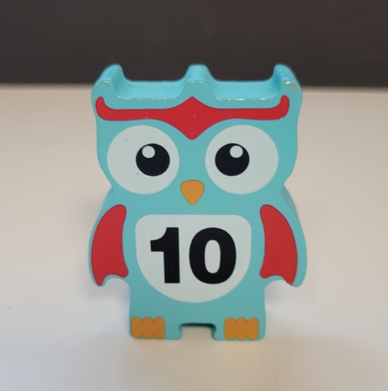 Discovery Toys Stacking Owl Balancing Game Replacement Wood Block Blue #10 ONLY