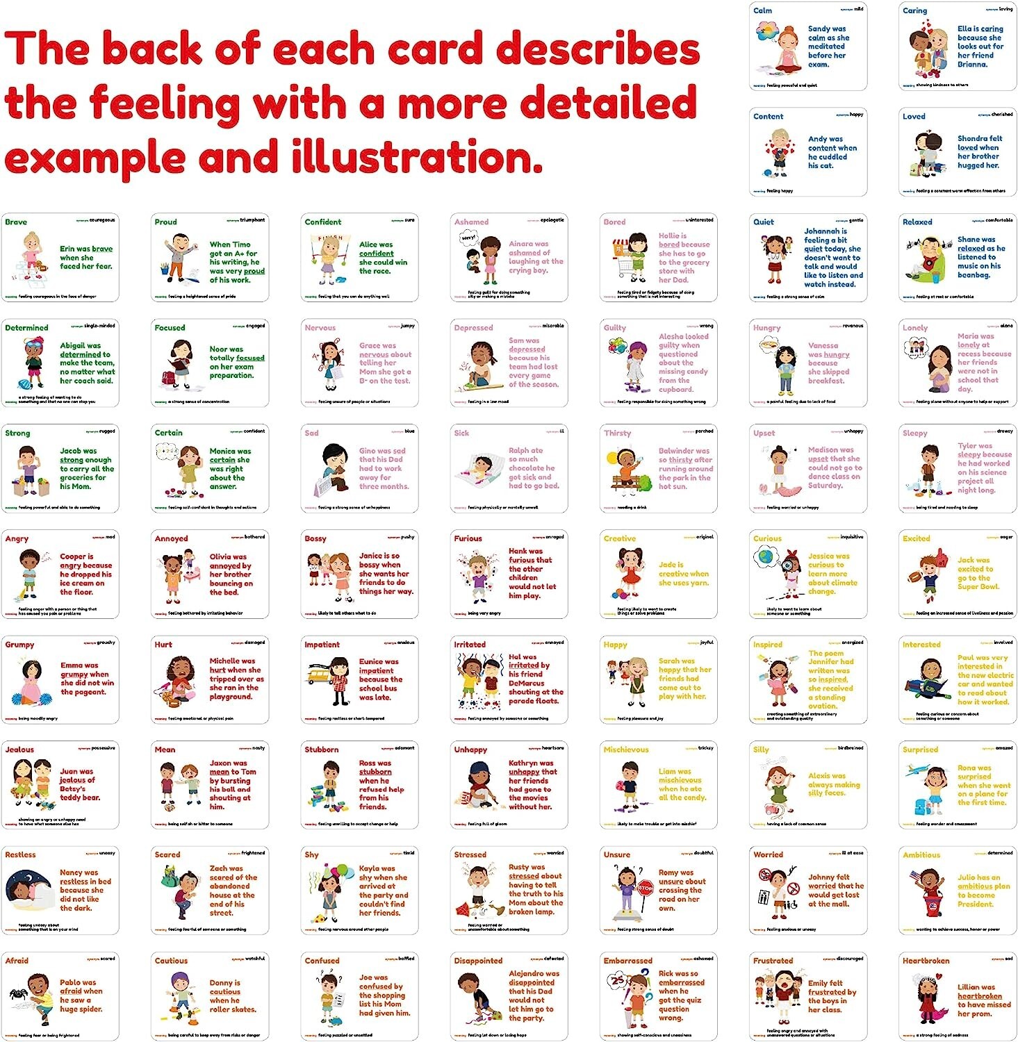 Feeling Flash Cards – 60 Unique Feeling Cards For Kids