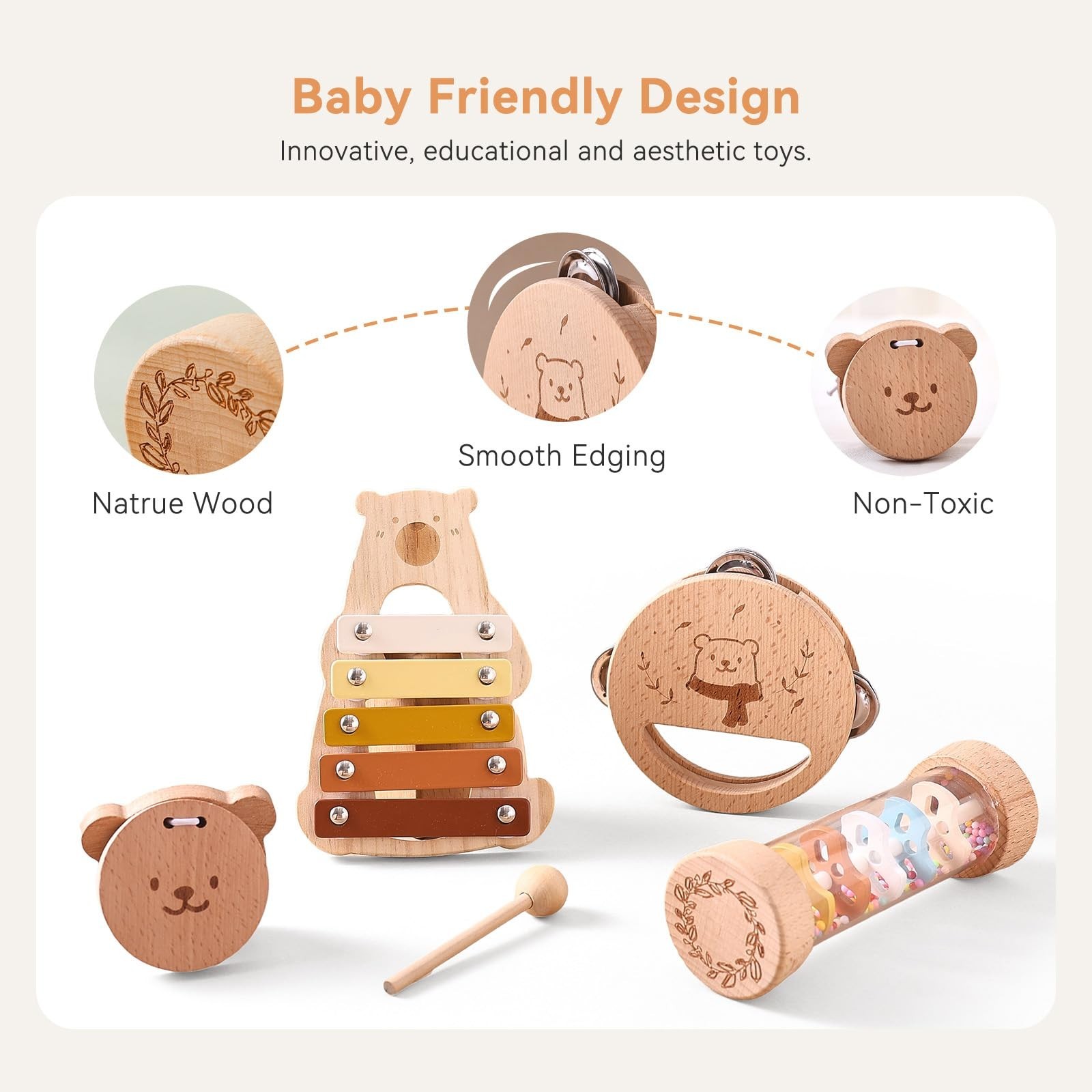 Baby Musical Instruments – Your Child’s First Musical Toys with Castanet…